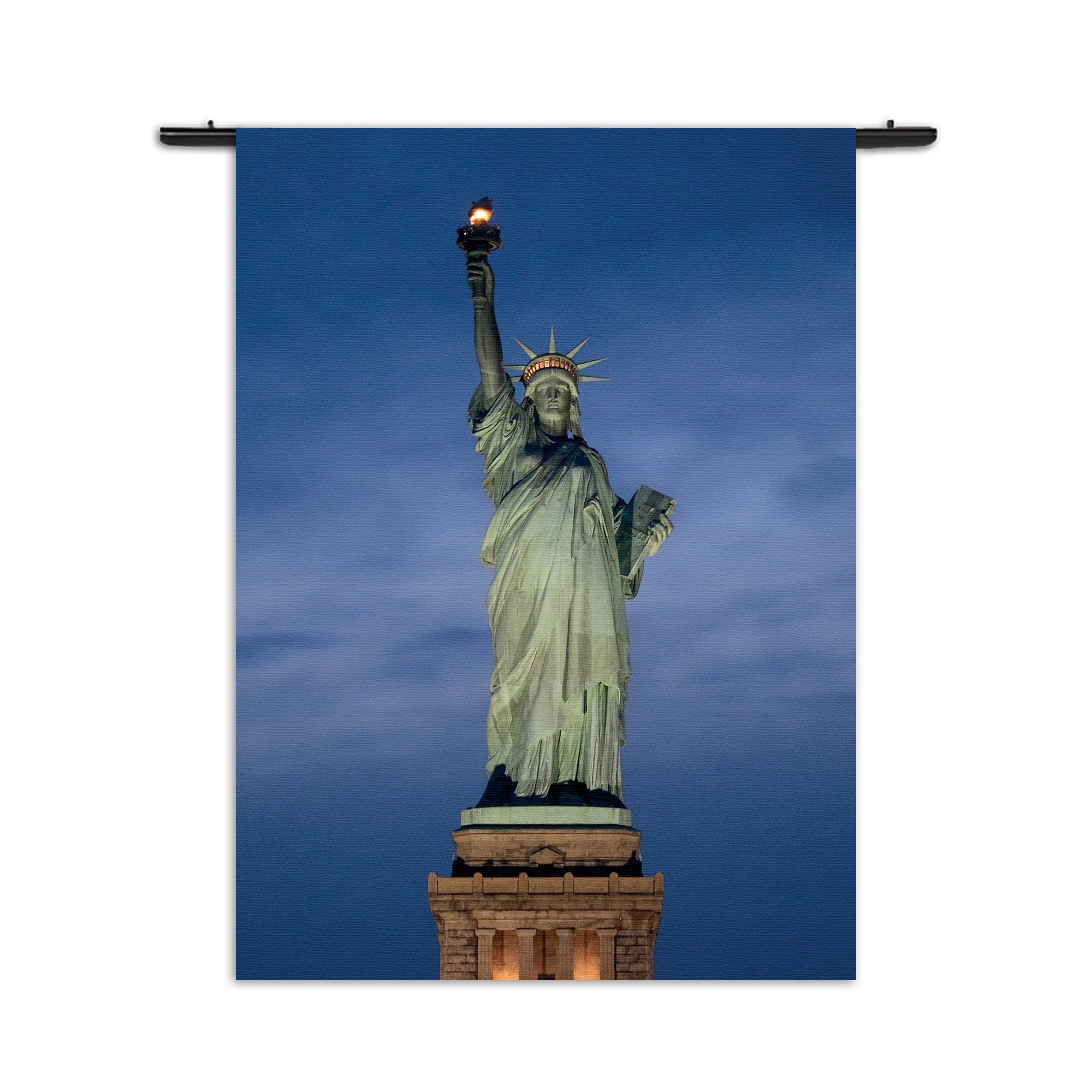 Wandkleed Vrijheidsbeeld New York Donker 02 Rechthoek Verticaal