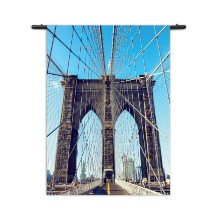 Wandkleed Brooklyn Bridge New York Voetganger Rechthoek Verticaal