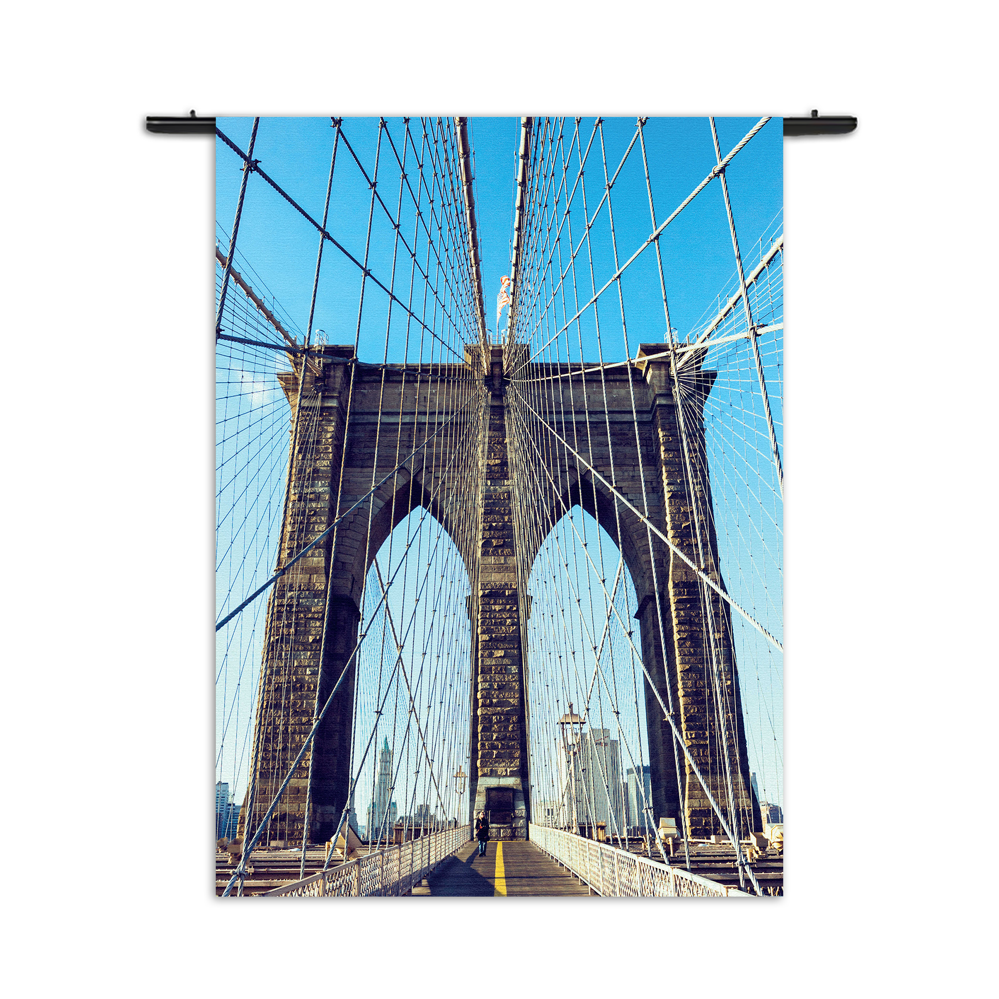 Wandkleed Brooklyn Bridge New York Voetganger Rechthoek Verticaal