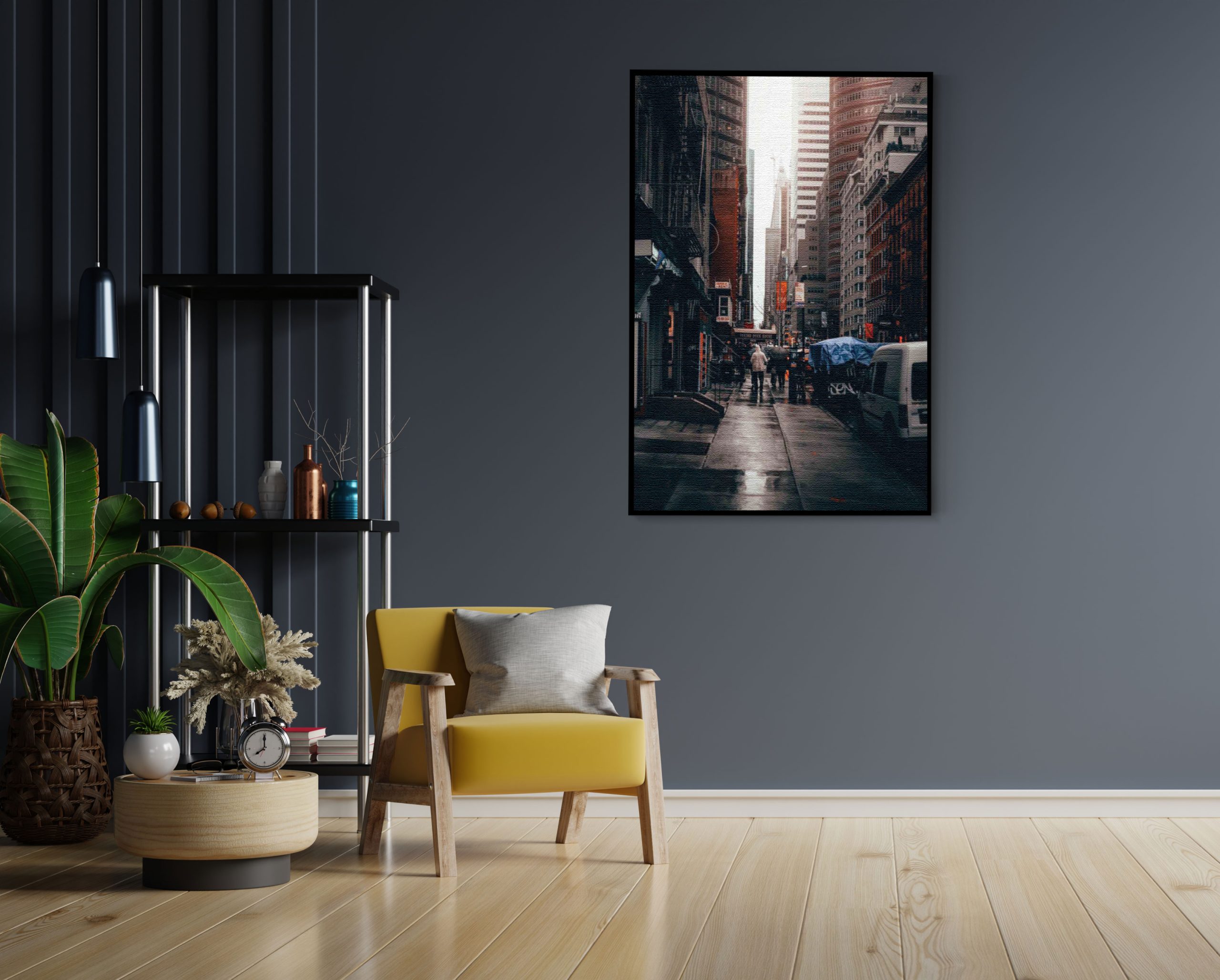 Akoestisch Schilderij New York Raining Day Rechthoek Verticaal Template 50 70 Verticaal Steden 27 1 scaled 1