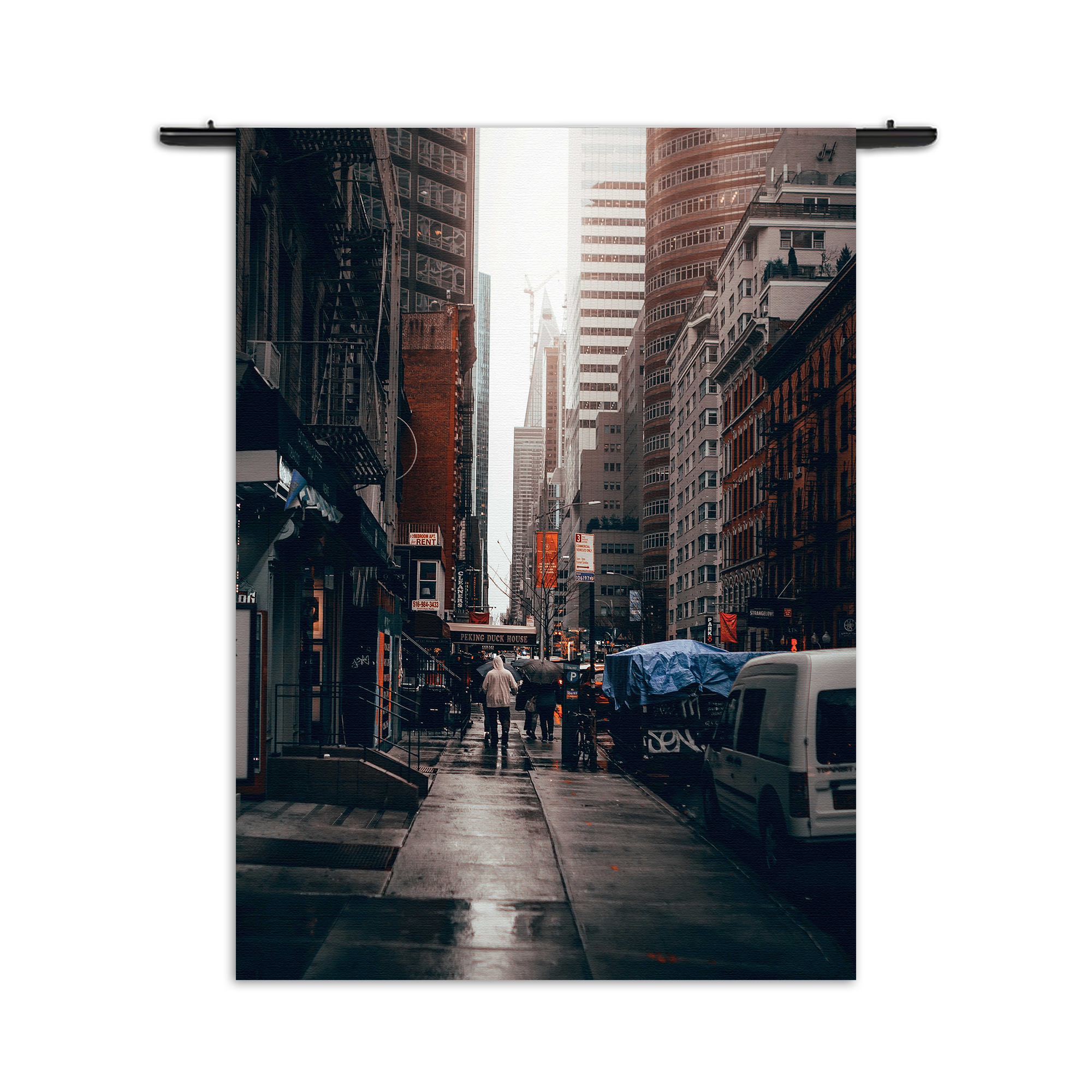 Wandkleed New York Raining Day Rechthoek Verticaal