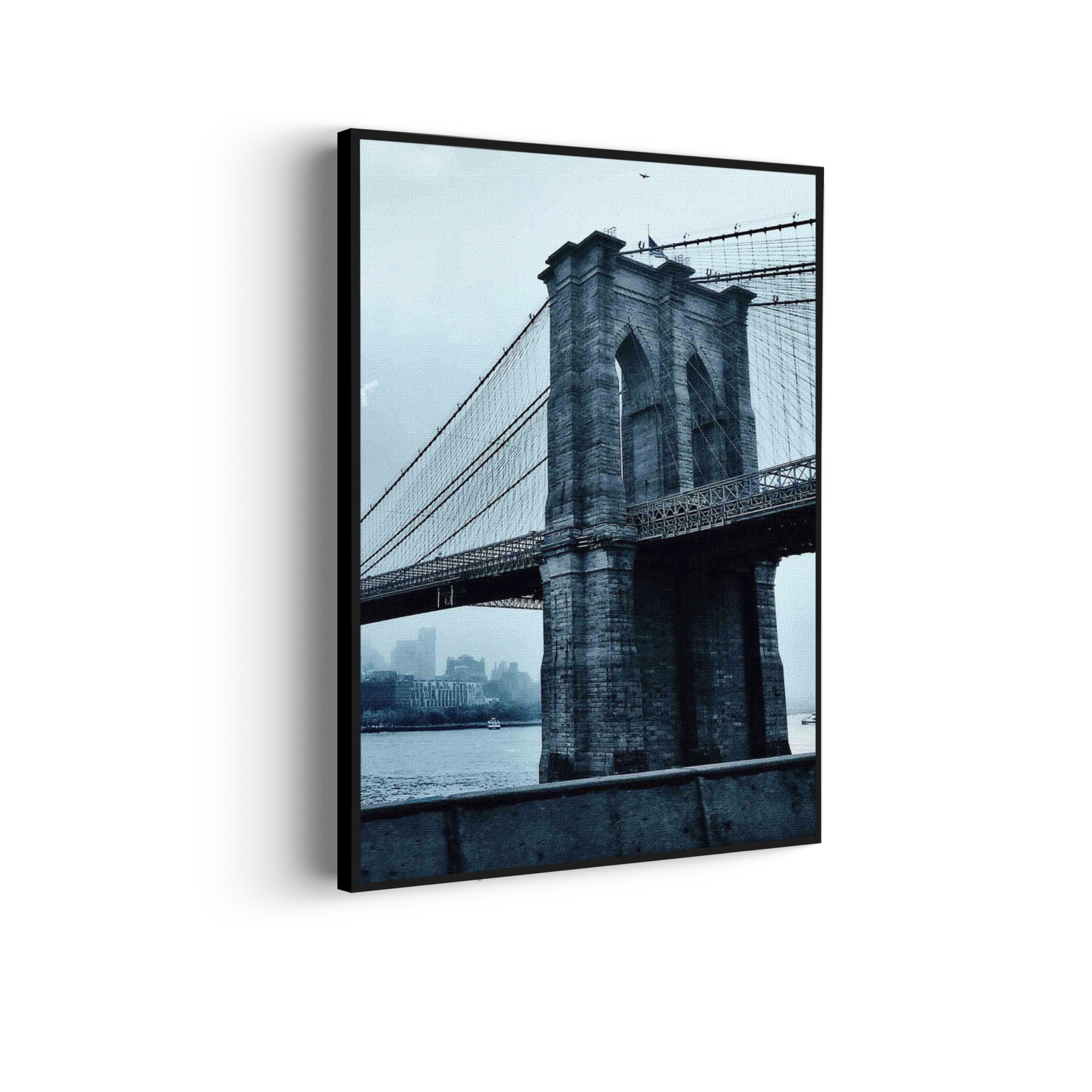 Akoestisch Schilderij Brooklyn Bridge New York Zwart Wit Rechthoek Verticaal Template 50 70 Verticaal Steden 28 scaled 1