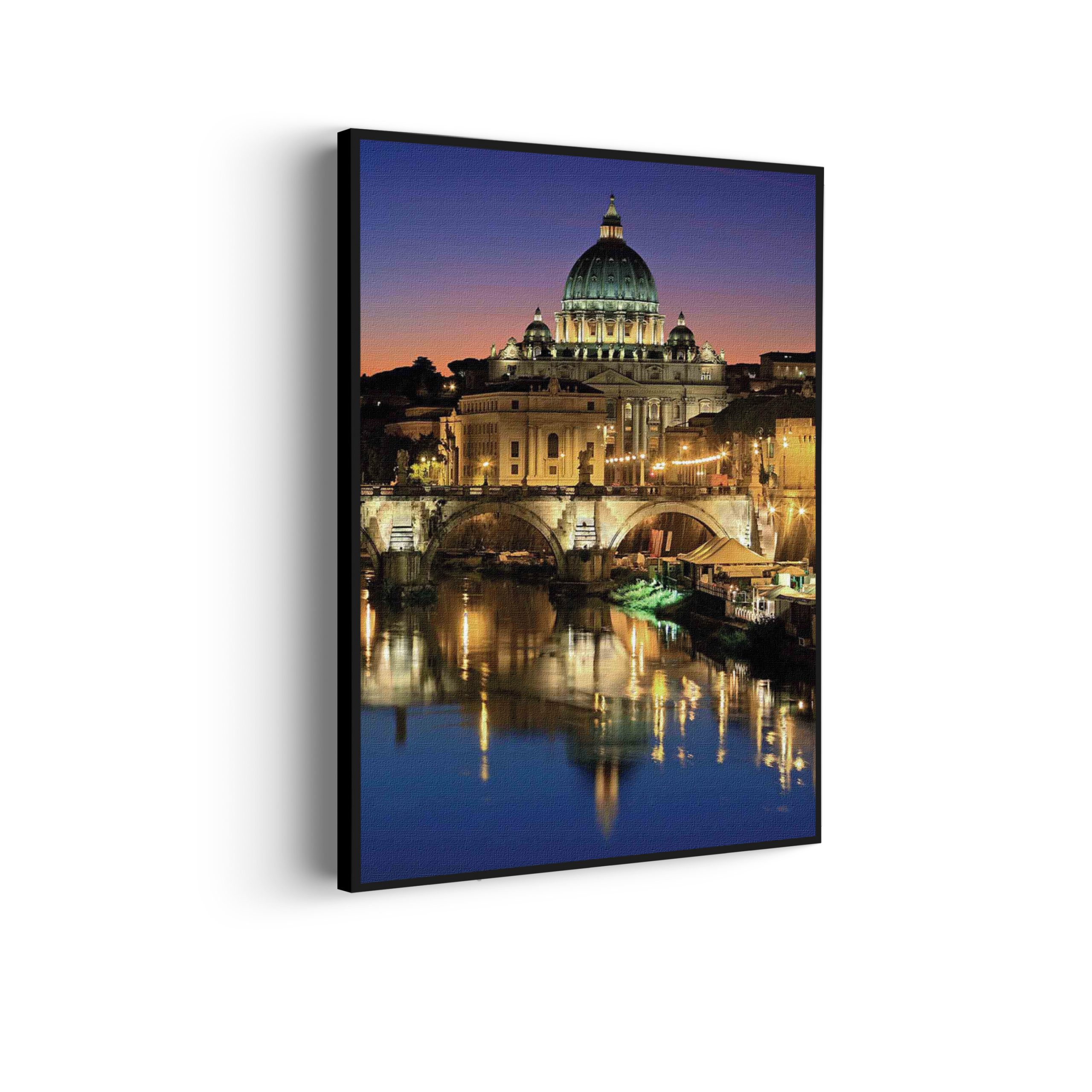 Akoestisch Schilderij Rivier Tiber Rome at Night Rechthoek Verticaal Template 50 70 Verticaal Steden 29 1 scaled 1