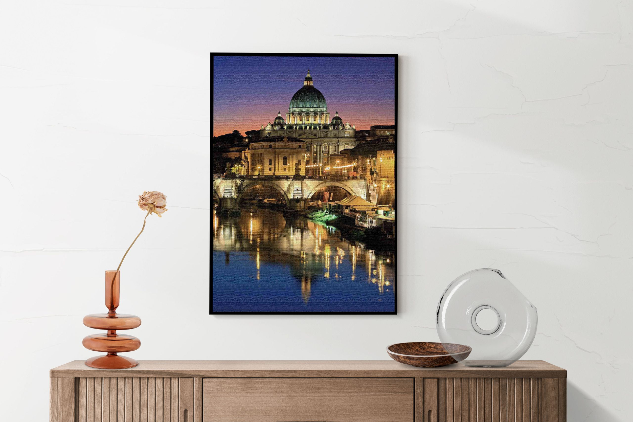 Akoestisch Schilderij Rivier Tiber Rome at Night Rechthoek Verticaal Template 50 70 Verticaal Steden 29 2 scaled 1