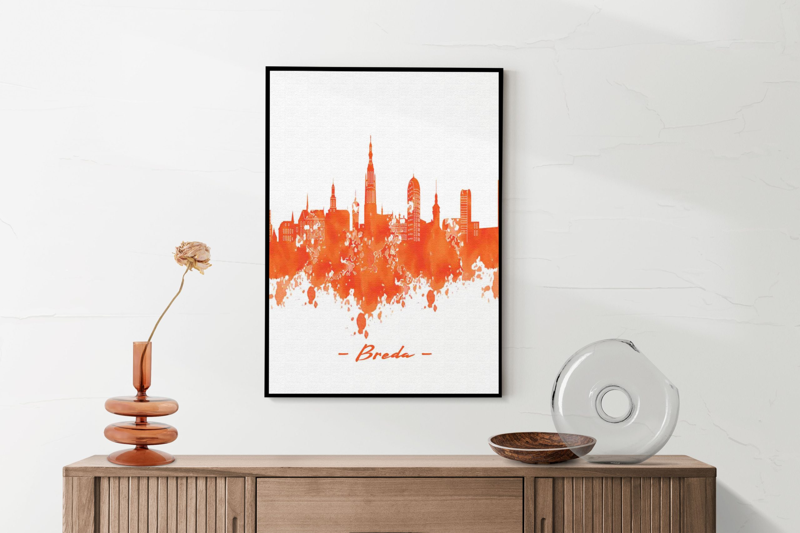 Akoestisch Schilderij Skyline Breda Watercolor Paint Rechthoek Verticaal Template 50 70 Verticaal Steden 3 2 scaled 1