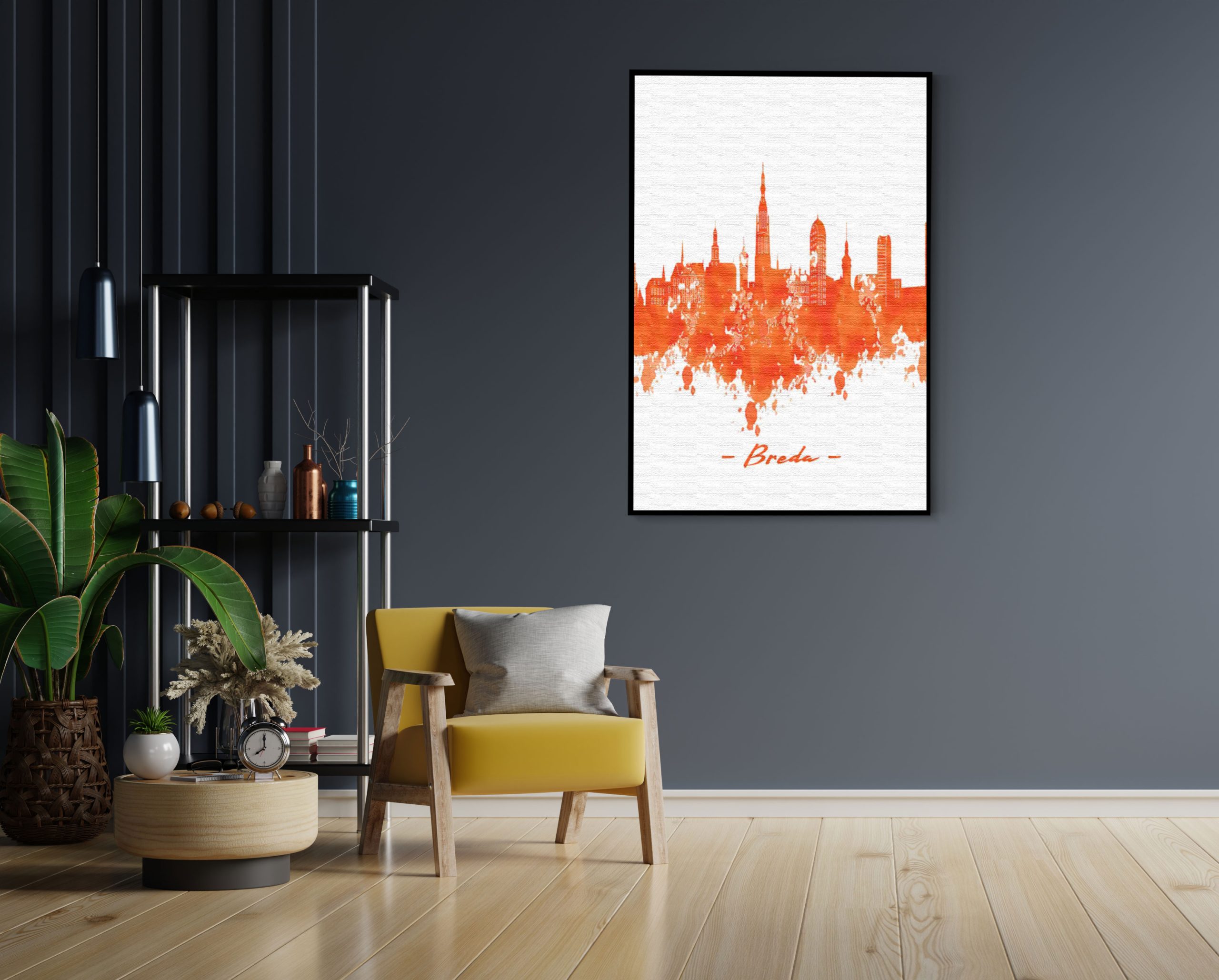 Akoestisch Schilderij Skyline Breda Watercolor Paint Rechthoek Verticaal Template 50 70 Verticaal Steden 3 scaled 1