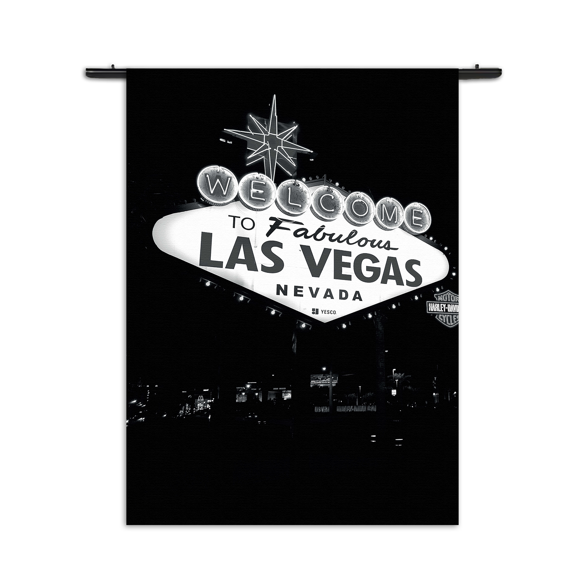 Wandkleed Welcome to Fabulous Las Vegas Zwart Wit Rechthoek Verticaal