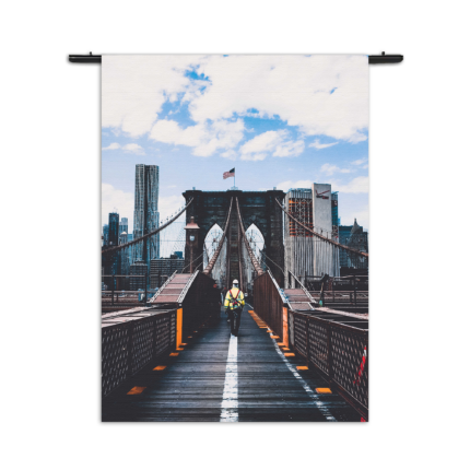 Wandkleed Brooklyn Bridge New York Daglicht Rechthoek Verticaal