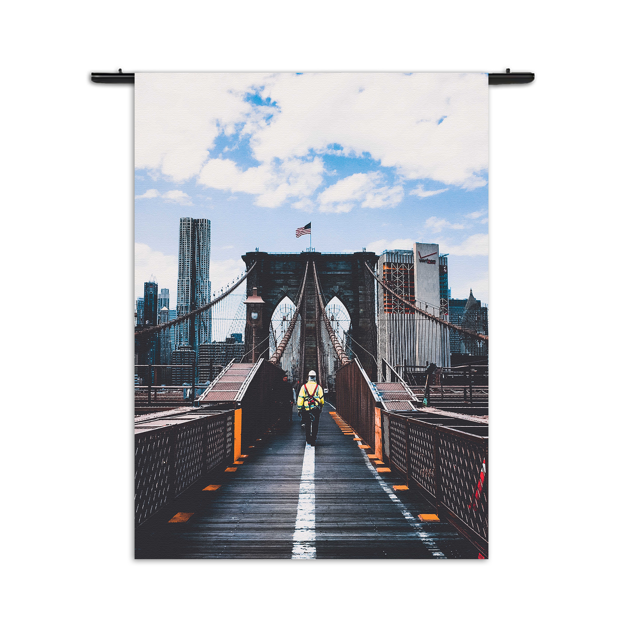 Wandkleed Brooklyn Bridge New York Daglicht Rechthoek Verticaal