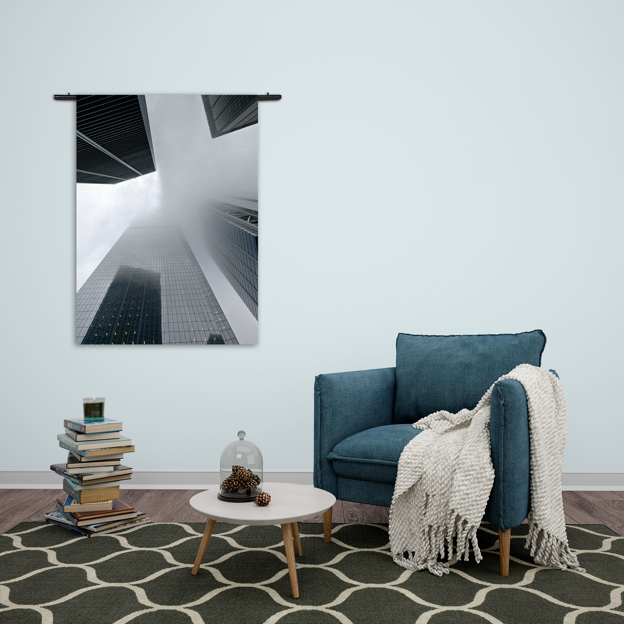 Wandkleed New York Rain Print Rechthoek Verticaal Template 50 70 Verticaal Steden 39 2