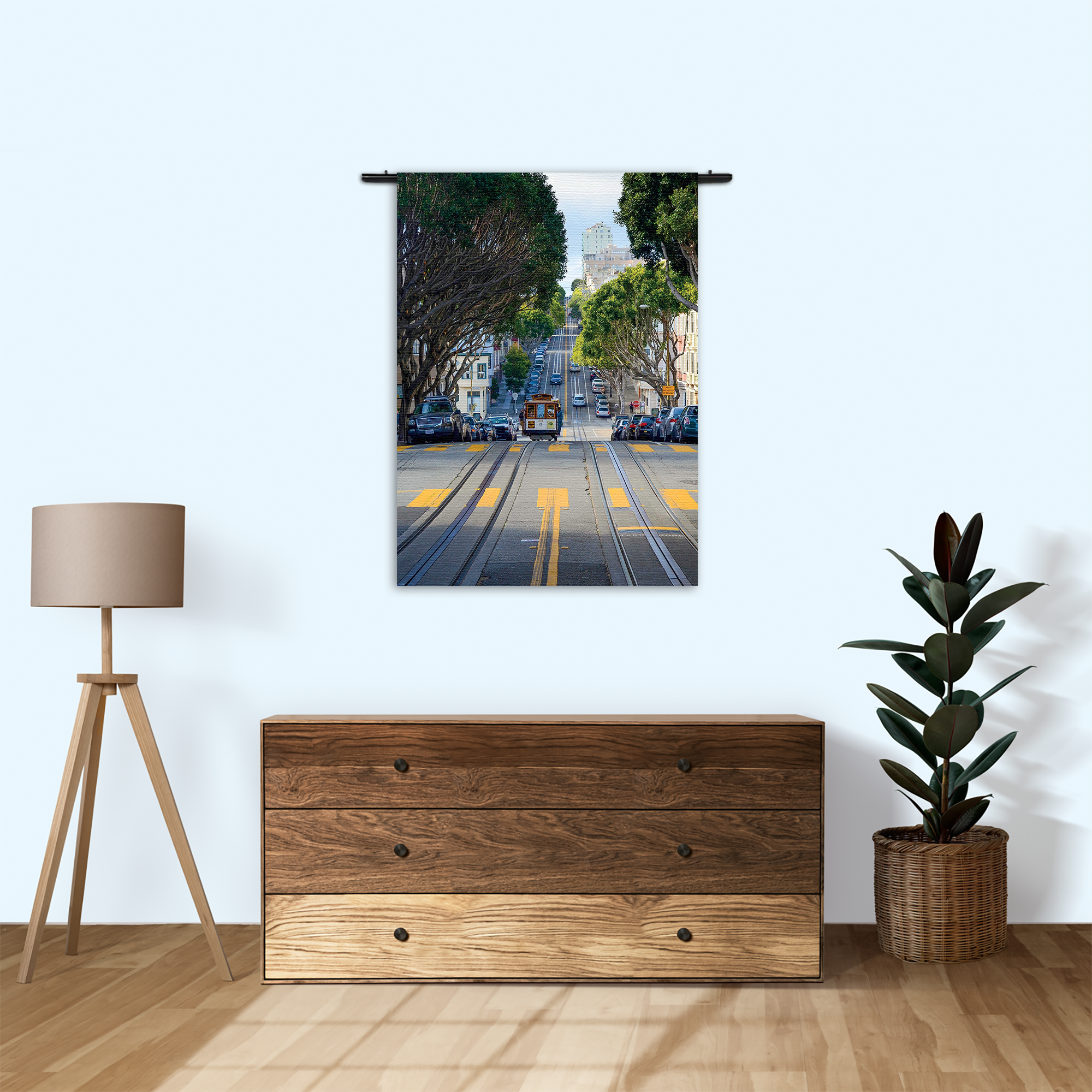 Wandkleed San Francisco Tram Rechthoek Verticaal Template 50 70 Verticaal Steden 44 1