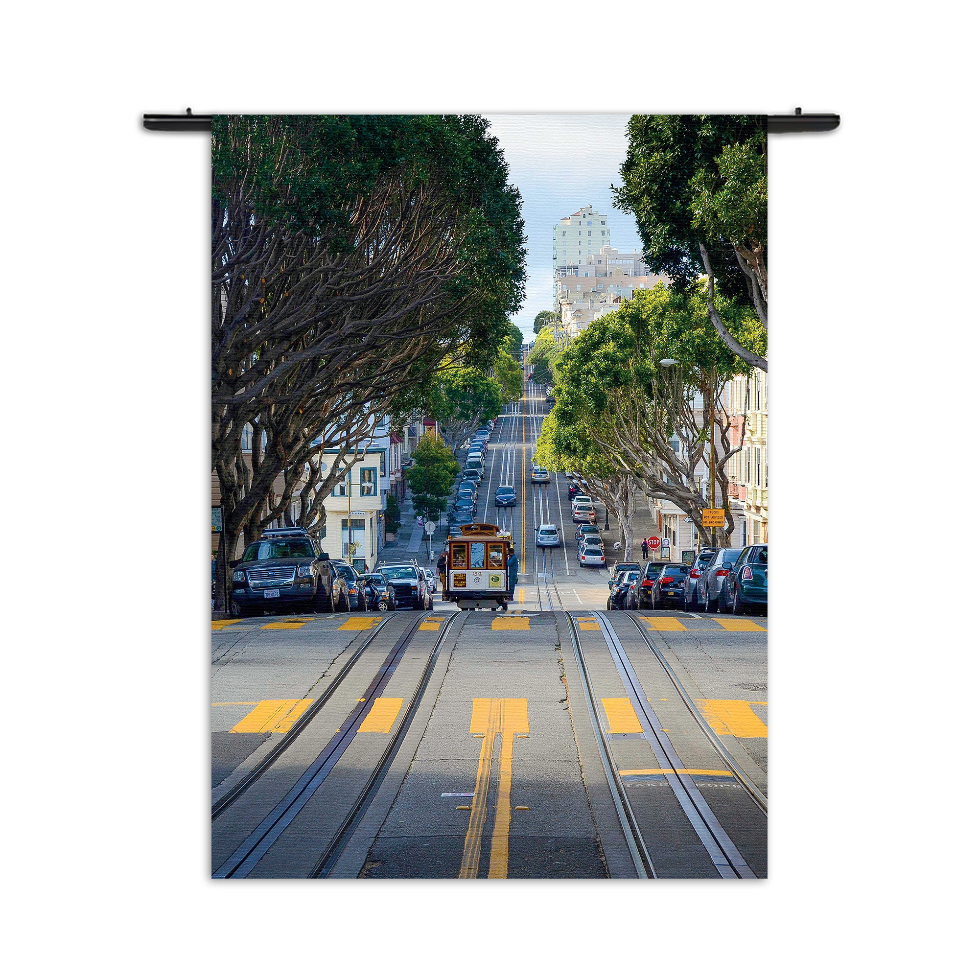Wandkleed San Francisco Tram Rechthoek Verticaal