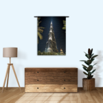 Wandkleed Burj Khalifa at Night Rechthoek Verticaal Template 50 70 Verticaal Steden 50 1