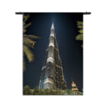 Wandkleed Burj Khalifa at Night Rechthoek Verticaal