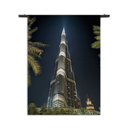 Wandkleed Burj Khalifa at Night Rechthoek Verticaal