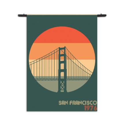 Wandkleed San Francisco 1976 Golden Gate Bridge Rechthoek Verticaal