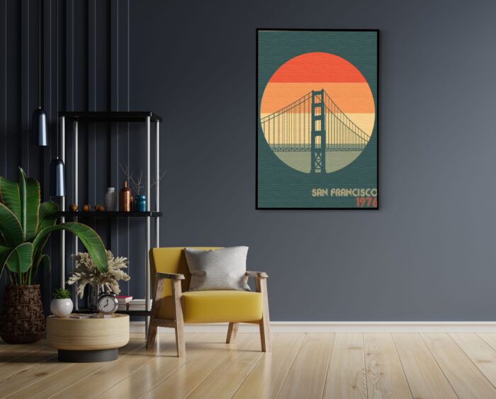 Akoestisch Schilderij San Francisco 1976 Golden Gate Bridge Rechthoek Verticaal Template 50 70 Verticaal Steden 55 scaled 1