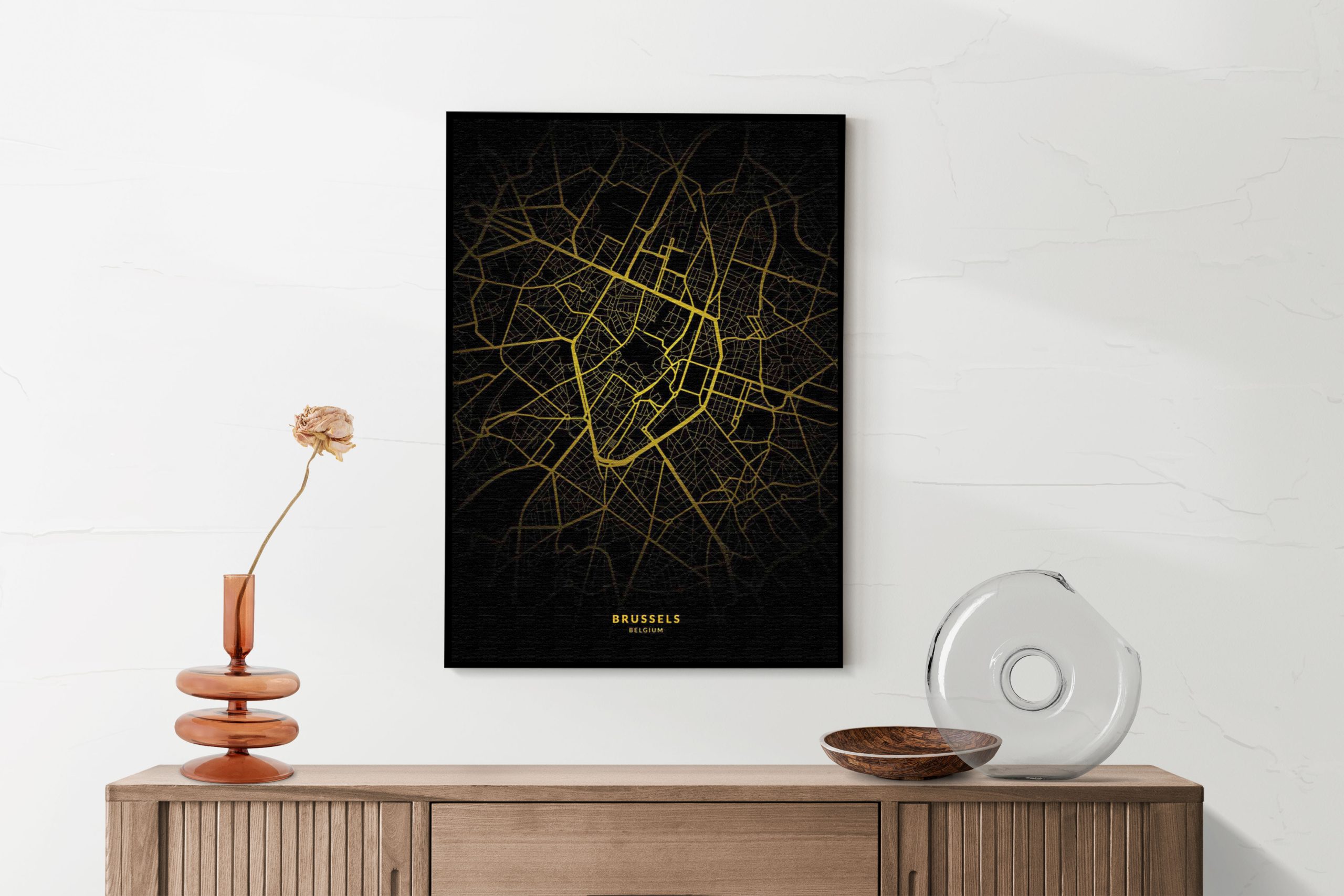 Akoestisch Schilderij Brussels Plattegrond Zwart Geel Rechthoek Verticaal Template 50 70 Verticaal Steden 69 1 scaled 1