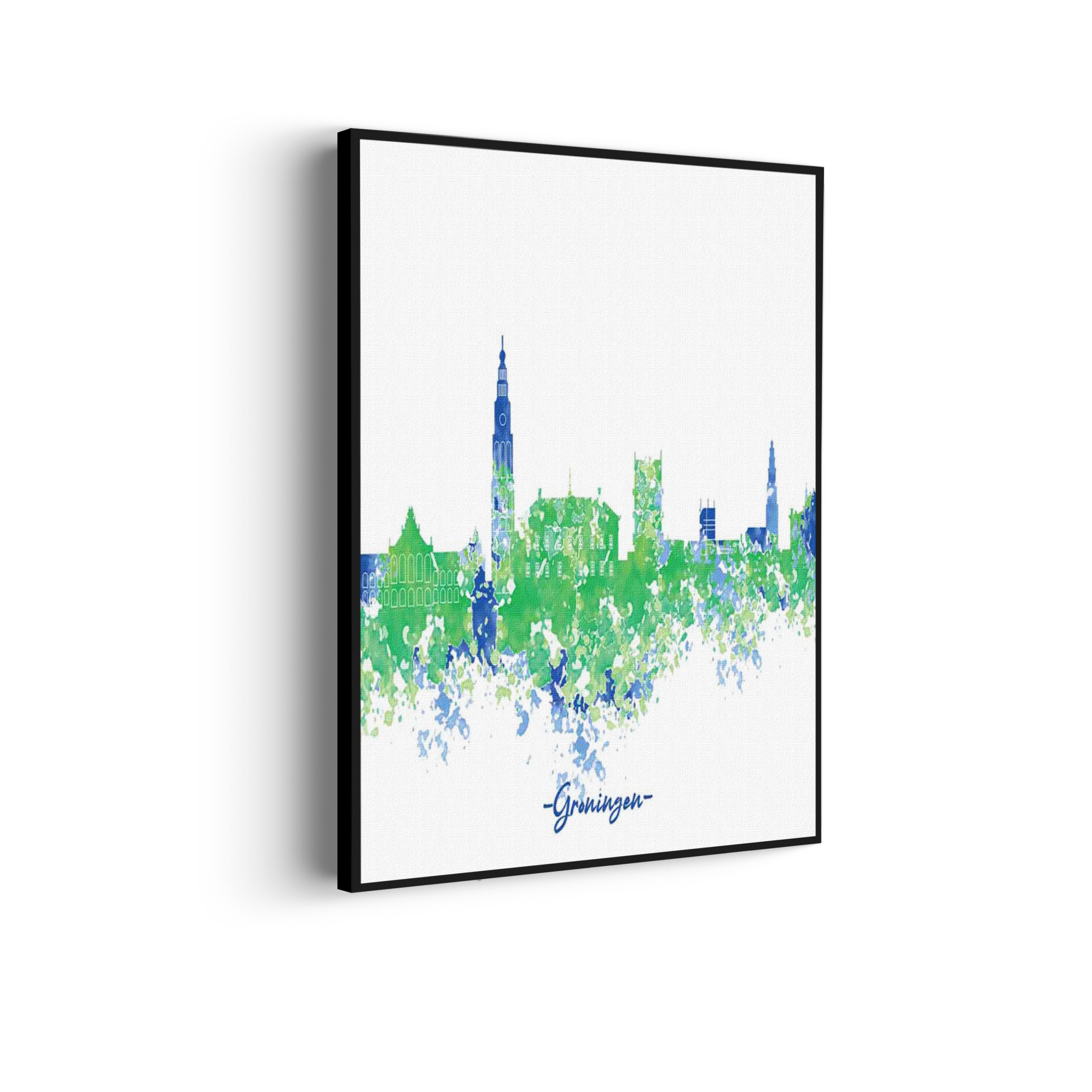 Akoestisch Schilderij Skyline Groningen Watercolor Paint Rechthoek Verticaal Template 50 70 Verticaal Steden 8 scaled 1