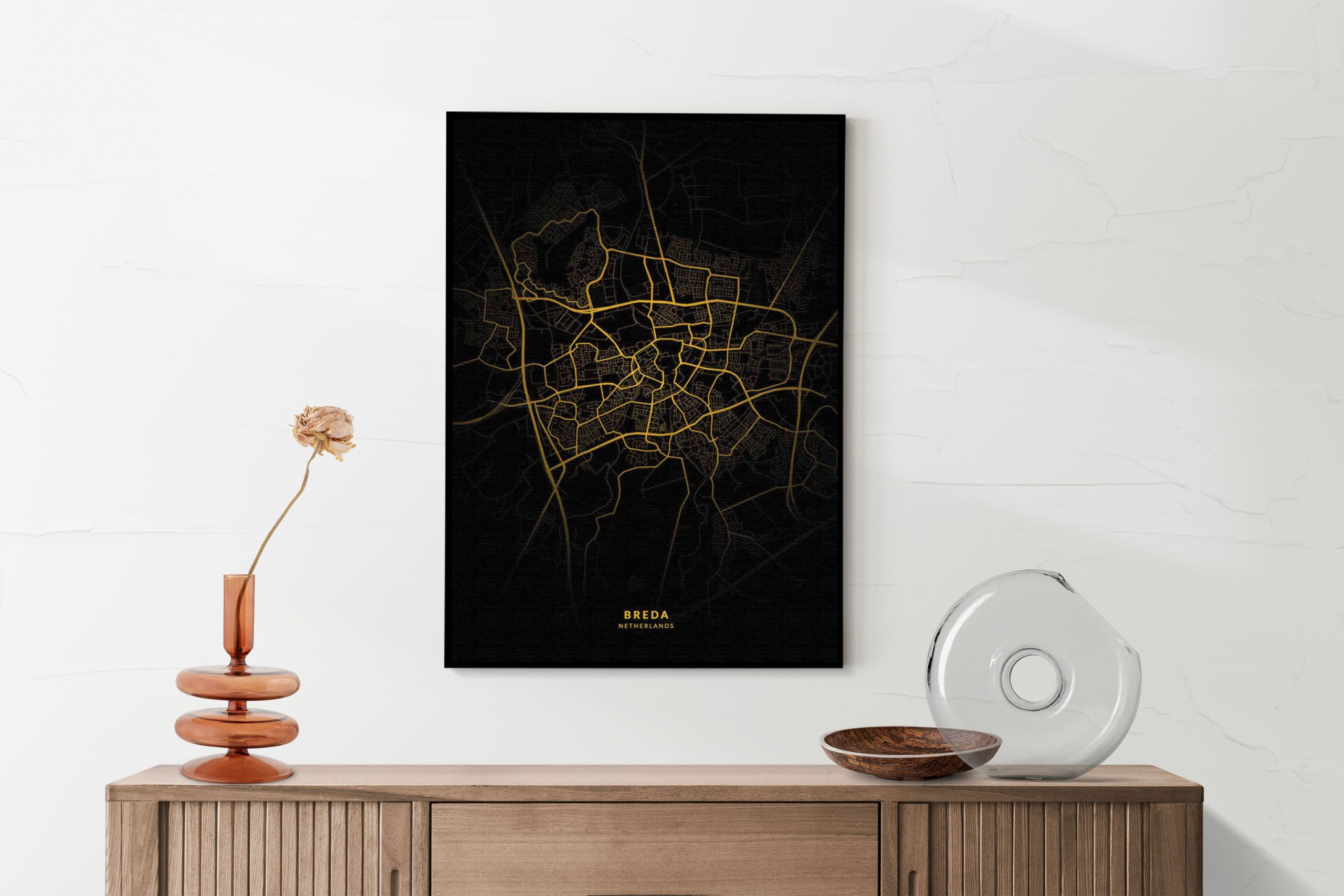 Akoestisch Schilderij Alkmaar Plattegrond Zwart Geel Rechthoek Verticaal Template 50 70 Verticaal Steden 80 scaled 1