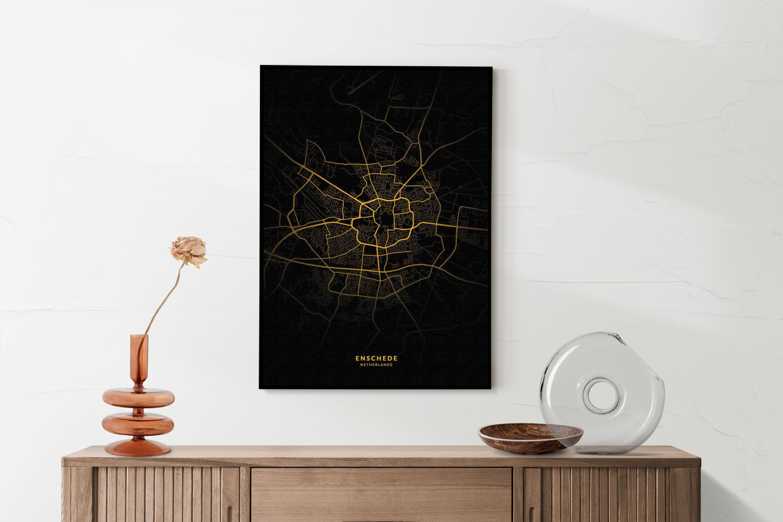 Akoestisch Schilderij Enschede Plattegrond Zwart Geel Rechthoek Verticaal Template 50 70 Verticaal Steden 82 scaled 1