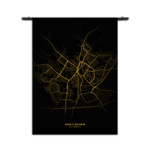 Wandkleed Doetinchem Plattegrond Zwart Geel Rechthoek Verticaal