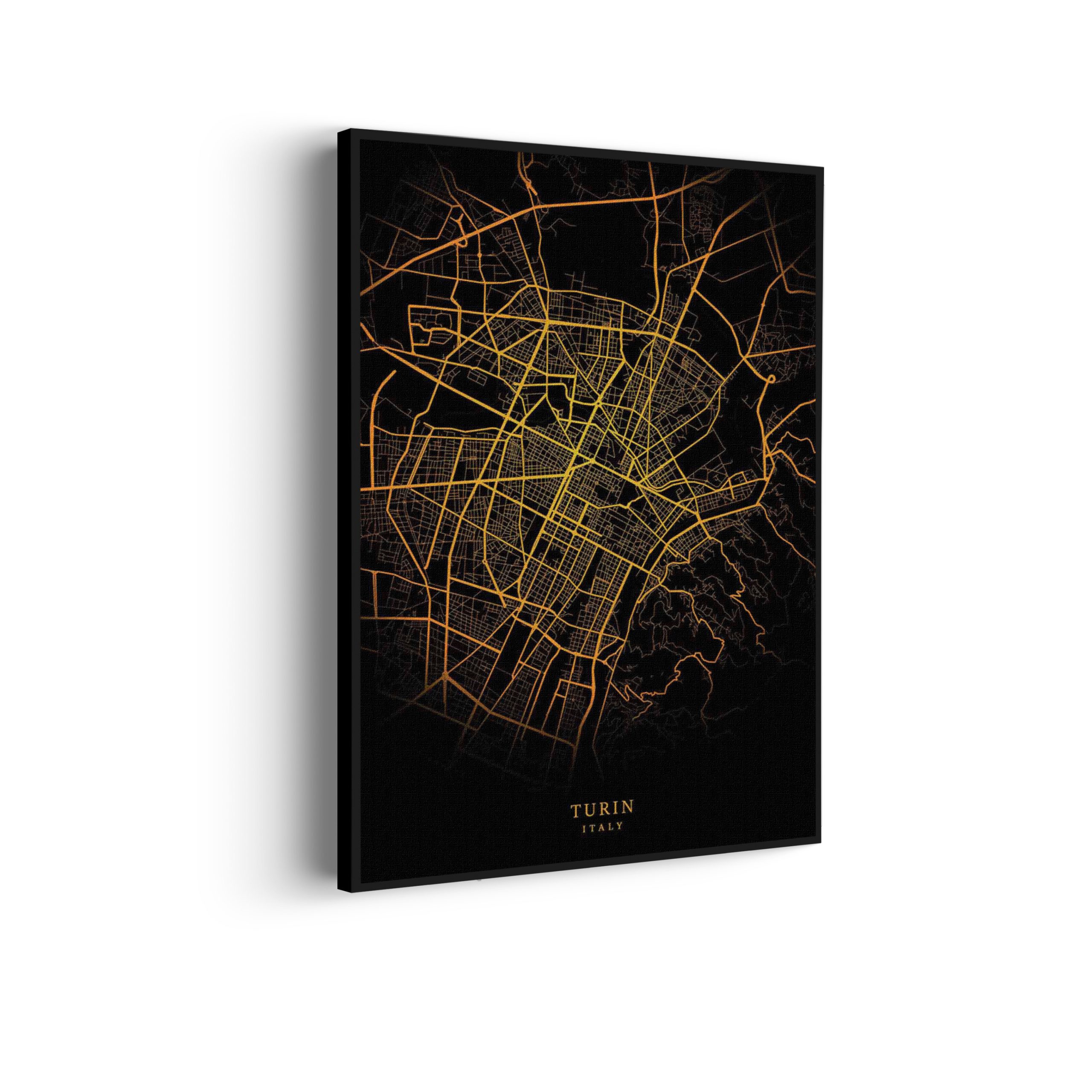 Akoestisch Schilderij Turin Turijn Plattegrond Zwart Geel Rechthoek Verticaal Template 50 70 Verticaal Steden 91 1 scaled 1