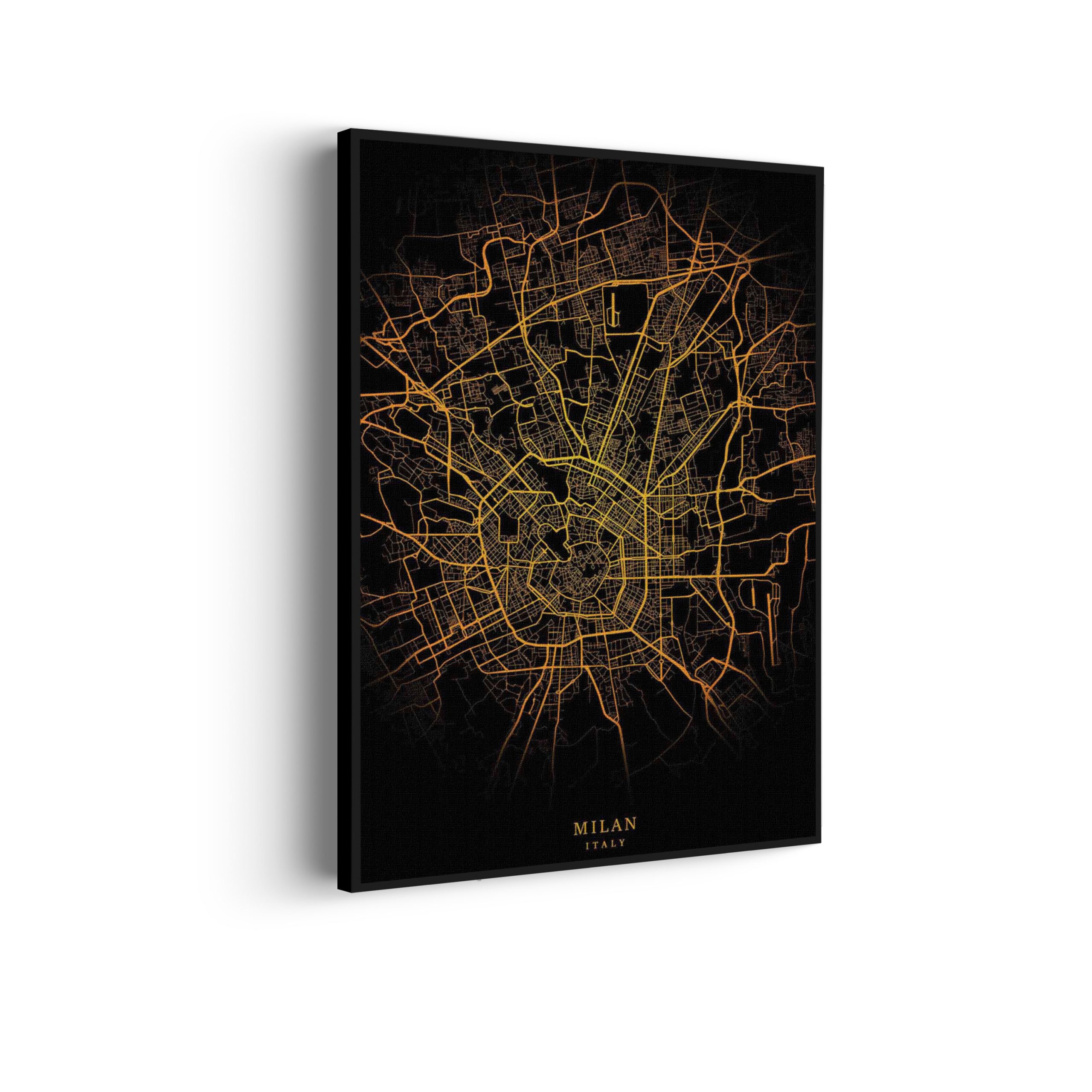 Akoestisch Schilderij Milan Milaan Plattegrond Zwart Geel Rechthoek Verticaal Template 50 70 Verticaal Steden 94 1 scaled 1