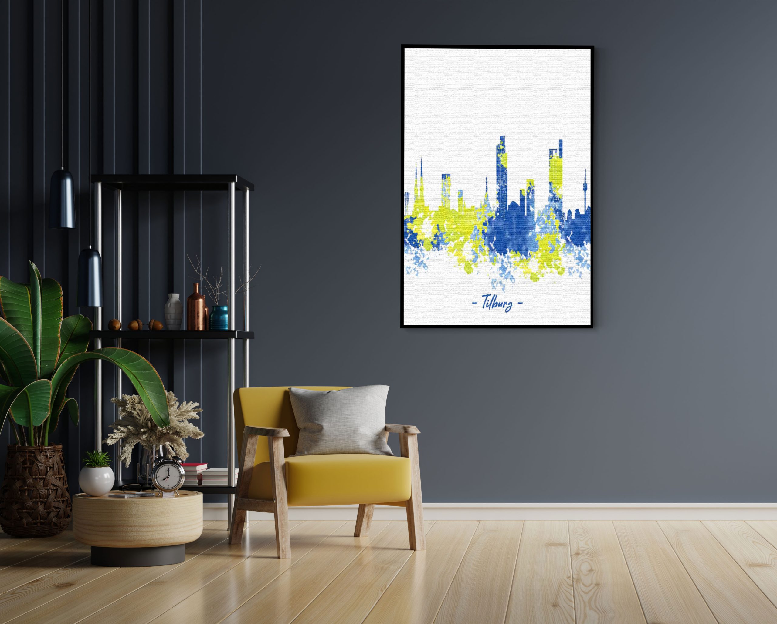 Akoestisch Schilderij Skyline Tilburg Watercolor Paint Rechthoek Verticaal Template 50 70 Verticaal Steden 97 1 scaled 1