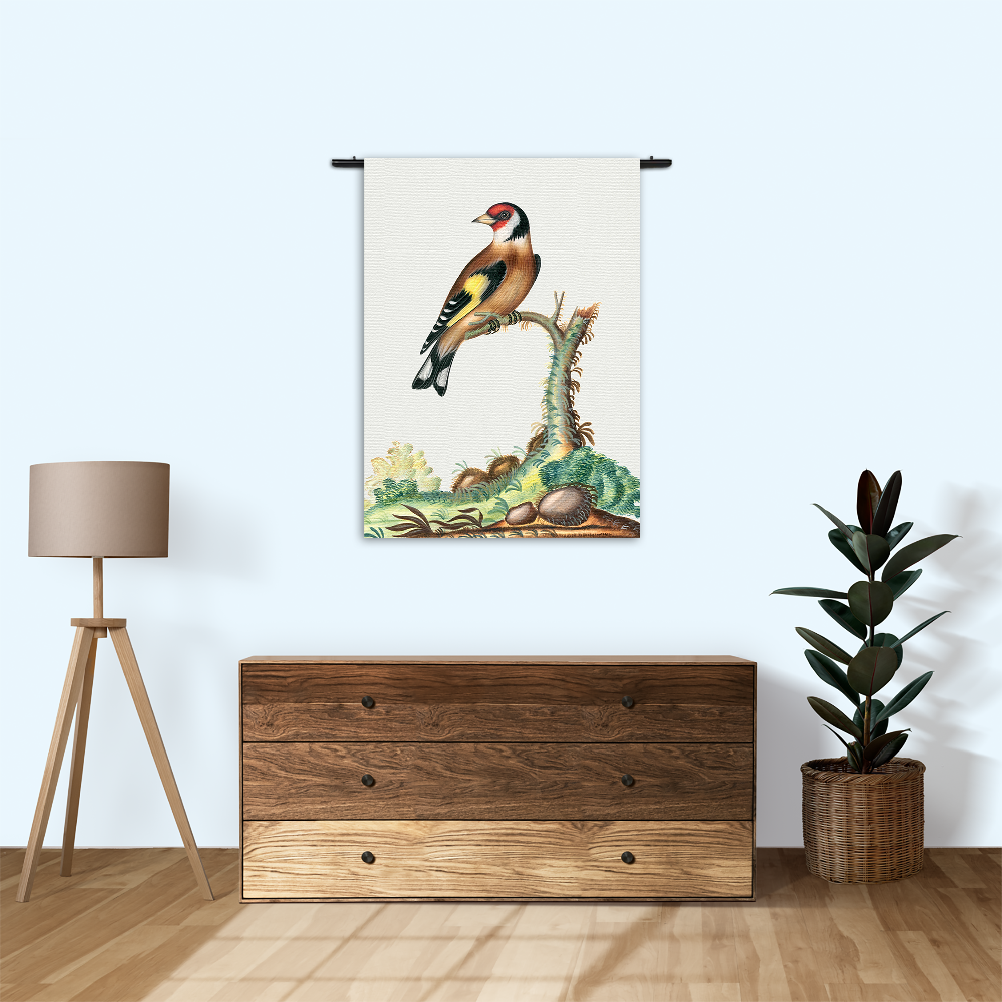 Wandkleed Prent Natuur Vogel en Bloemen 15 Rechthoek Verticaal Template 50 70 Verticaal Vintage 15 1
