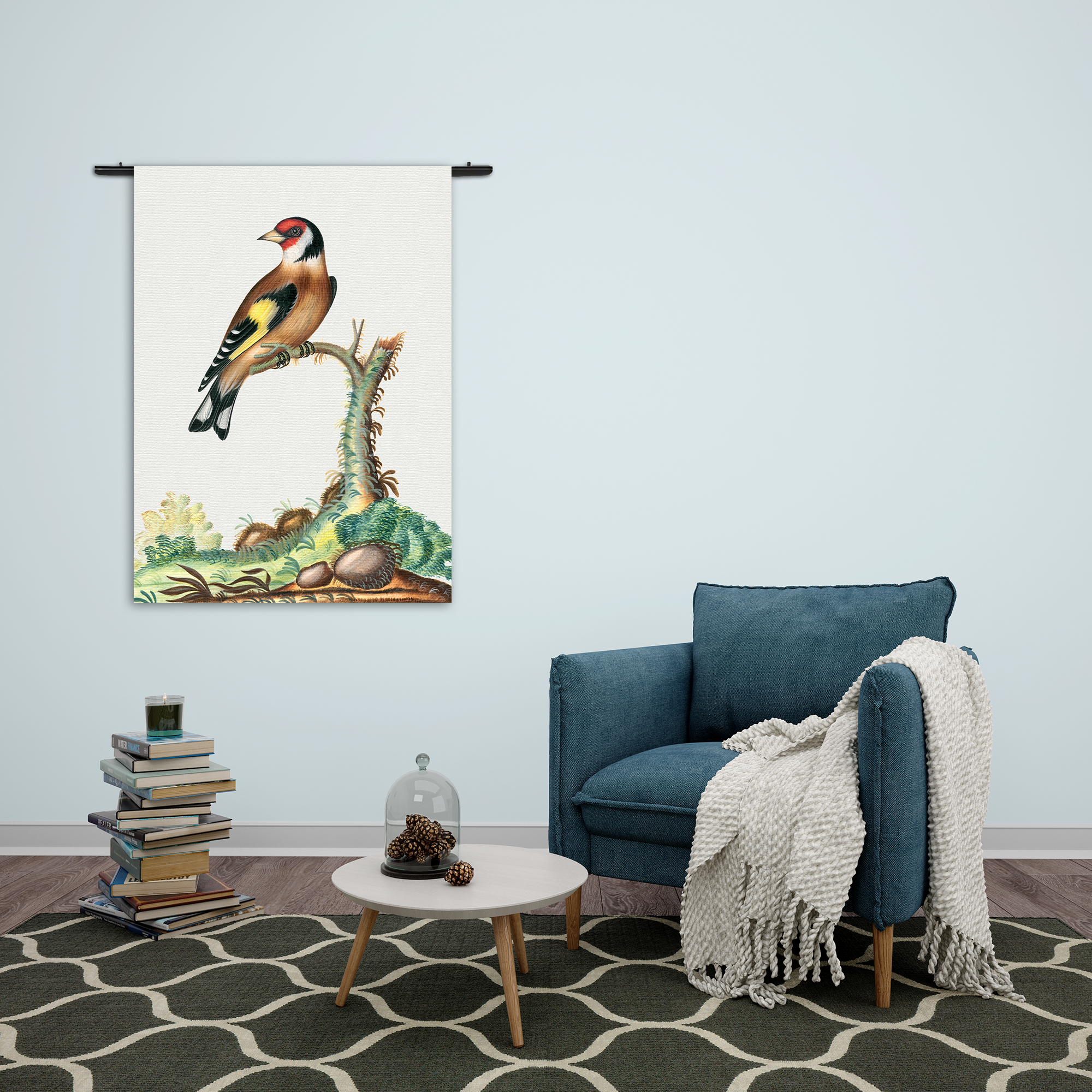Wandkleed Prent Natuur Vogel en Bloemen 15 Rechthoek Verticaal Template 50 70 Verticaal Vintage 15 2