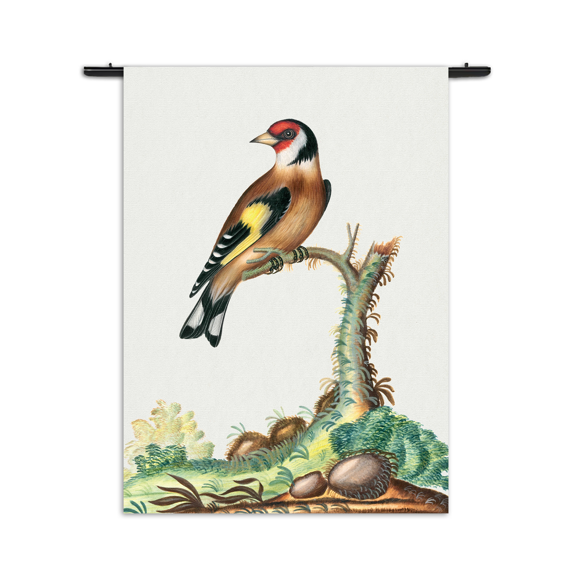 Wandkleed Prent Natuur Vogel en Bloemen 15 Rechthoek Verticaal