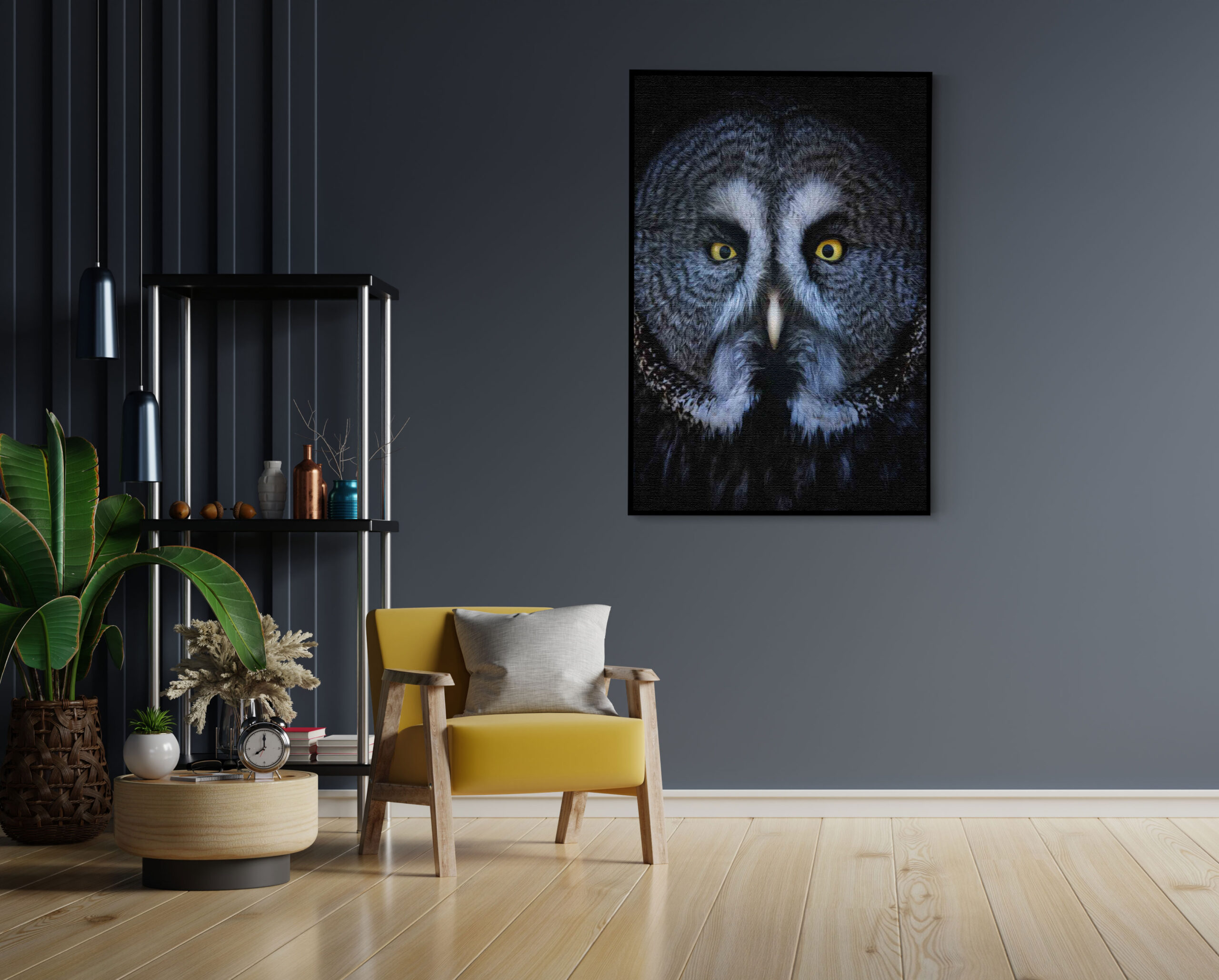 Akoestisch Schilderij Uil Hoofd Close Up Rechthoek Verticaal Template 50 70 Verticaal dieren 49 1 scaled 1