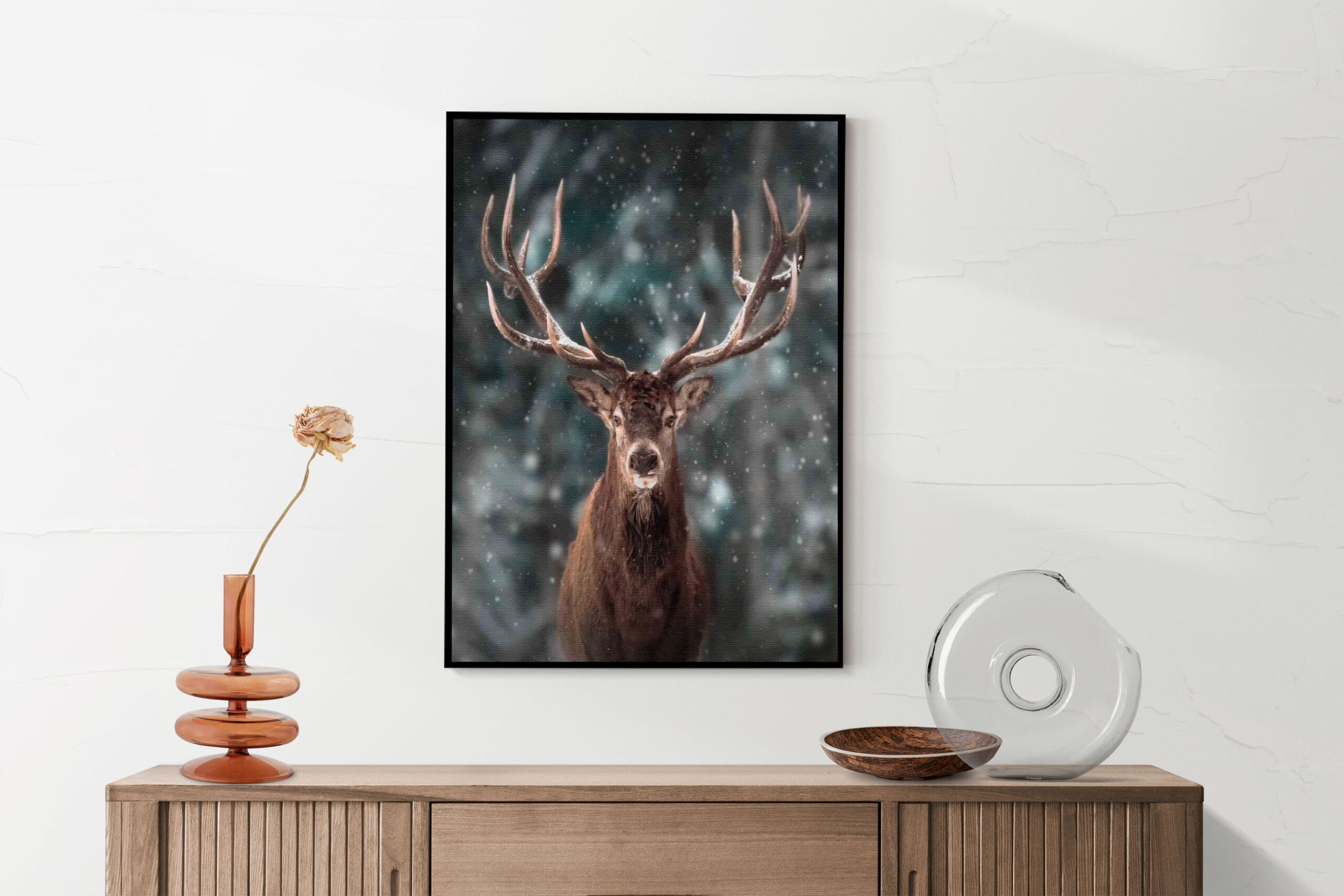 Akoestisch Schilderij Edelhert In De Sneeuw Rechthoek Verticaal Template 50 70 Verticaal dieren 52 2 scaled 1