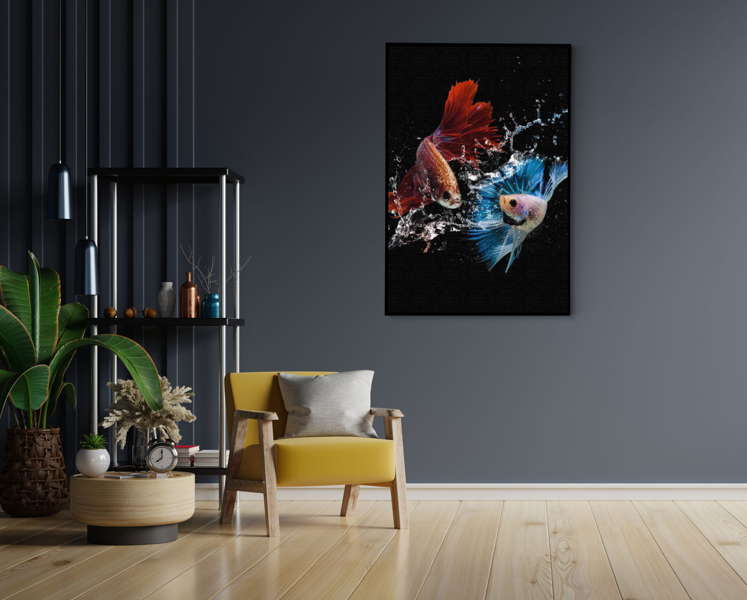 Akoestisch Schilderij Twain Betta Fishes Rechthoek Verticaal Template 50 70 Verticaal dieren 68 1 scaled 1