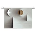 Wandkleed Scandinavisch Wit met Goudkleurig Element Rechthoek Horizontaal Template 50 70 horizontaal abstract 01 1