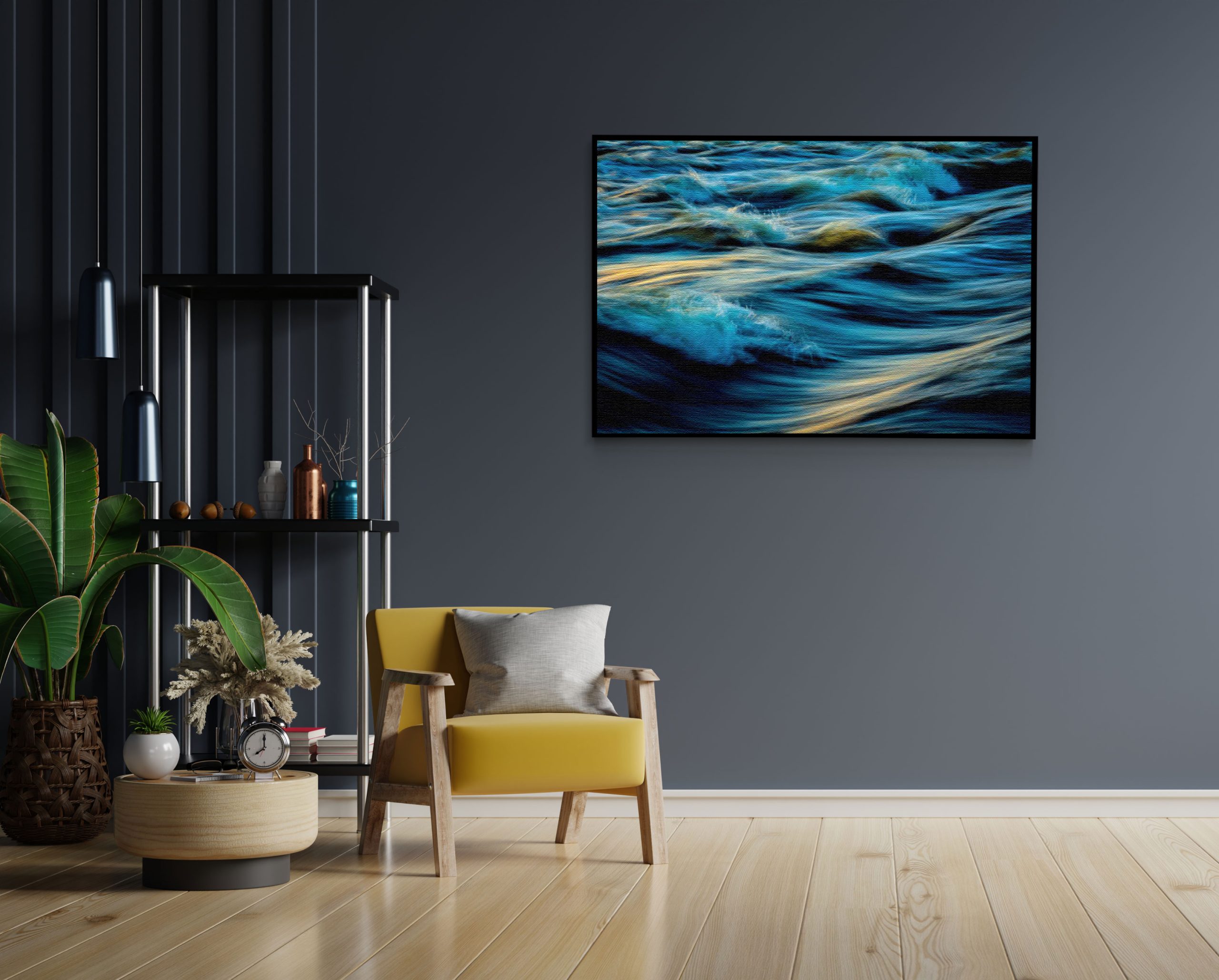 Akoestisch Schilderij Scandinavisch Wit met Goudkleurig Element Rechthoek Horizontaal Template 50 70 horizontaal abstract 02 1 scaled 1