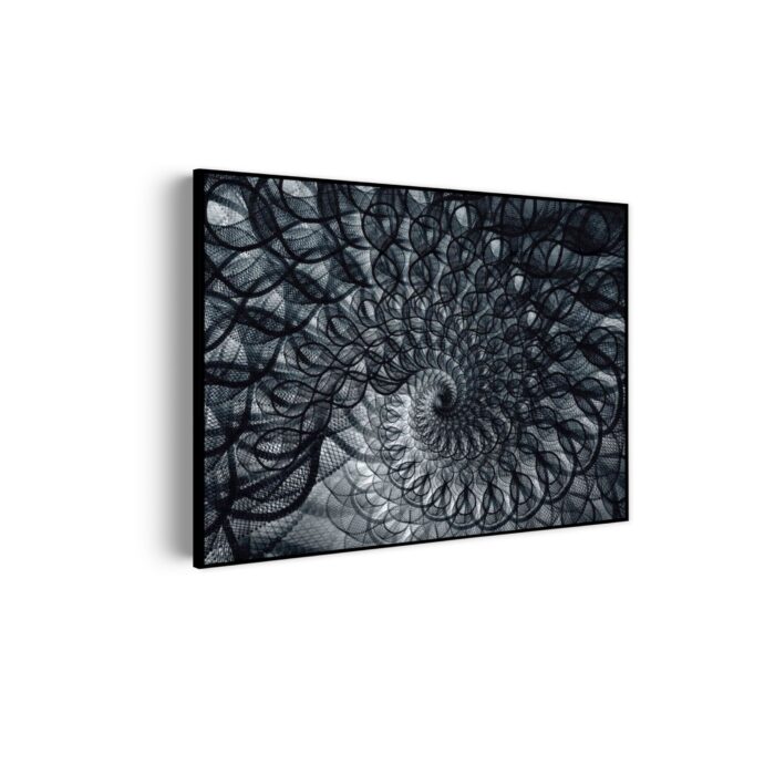 Akoestisch Schilderij Zwart Witte Spiraaltunnel Rechthoek Horizontaal Template 50 70 horizontaal abstract 107 scaled 1