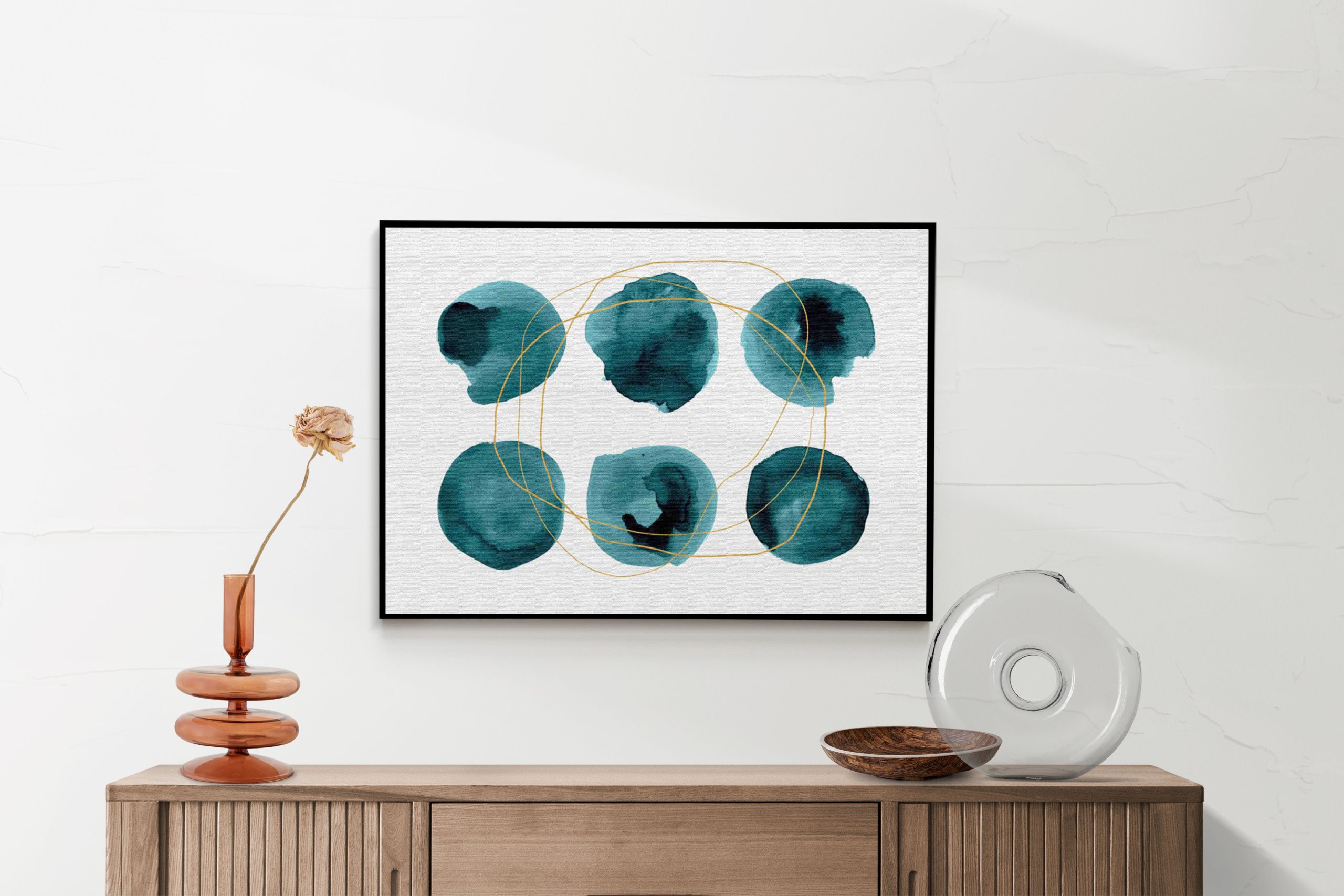 Akoestisch Schilderij Scandinavisch Rond Patroon Groen Rechthoek Horizontaal Template 50 70 horizontaal abstract 29 2 scaled 1