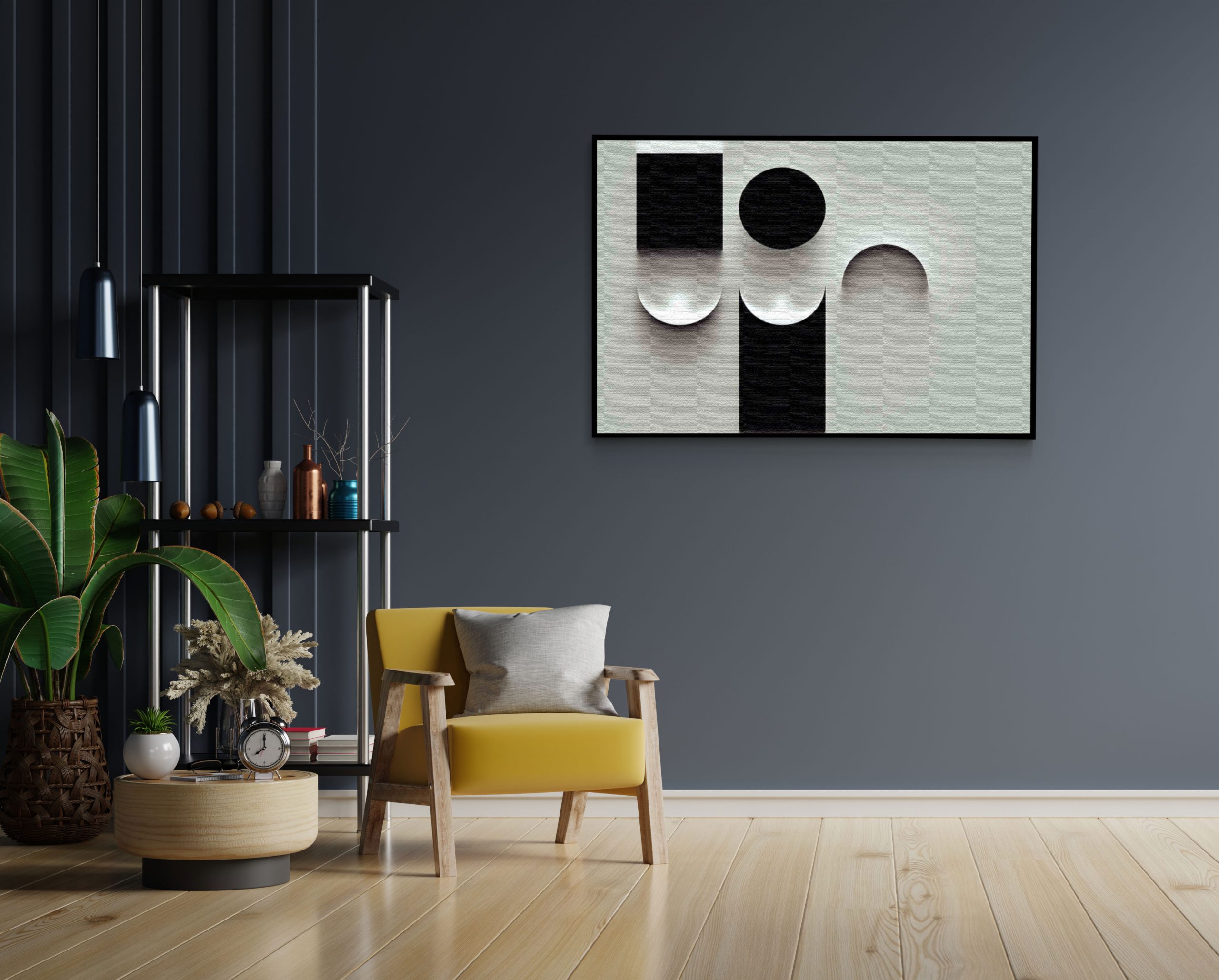 Akoestisch Schilderij Scandinavisch Wit met Zwart Element 02 Rechthoek Horizontaal Template 50 70 horizontaal abstract 62 1 scaled 1