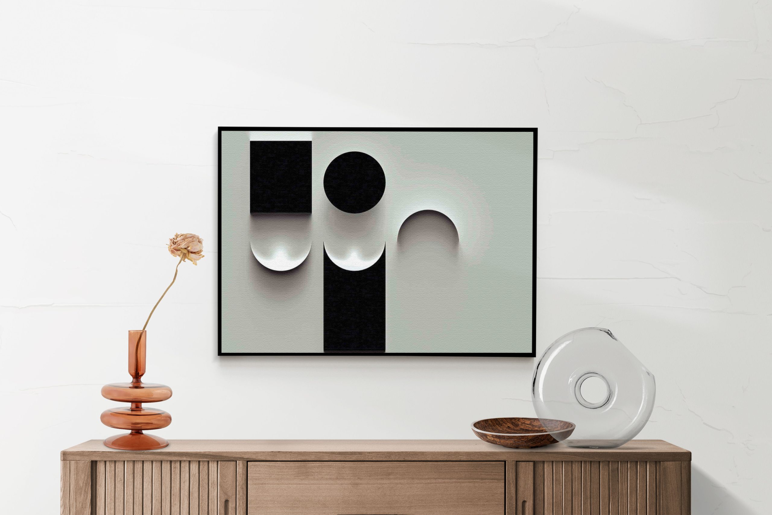 Akoestisch Schilderij Scandinavisch Wit met Zwart Element 02 Rechthoek Horizontaal Template 50 70 horizontaal abstract 62 2 scaled 1