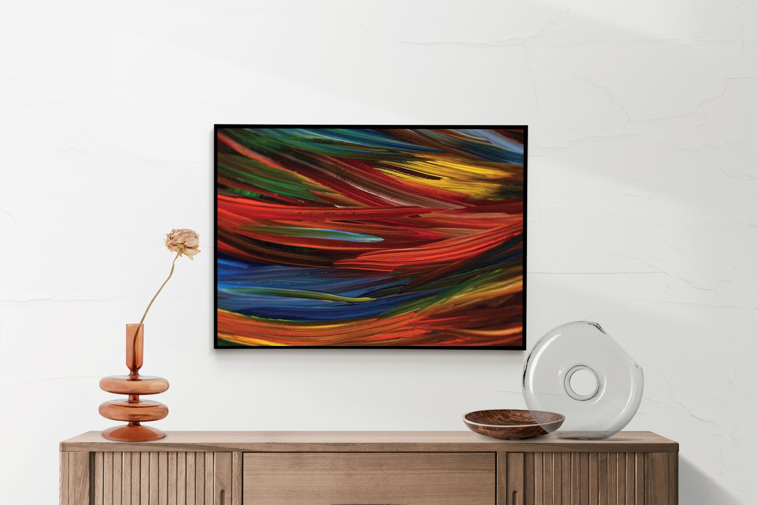 Akoestisch Schilderij Geschilderde Strepen Kleurrijk Rechthoek Horizontaal Template 50 70 horizontaal abstract 75 2 scaled 1