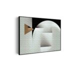 Akoestisch Schilderij Scandinavisch Wit met Goudkleurig Element 02 Rechthoek Horizontaal Template 50 70 horizontaal abstract 91 scaled 1