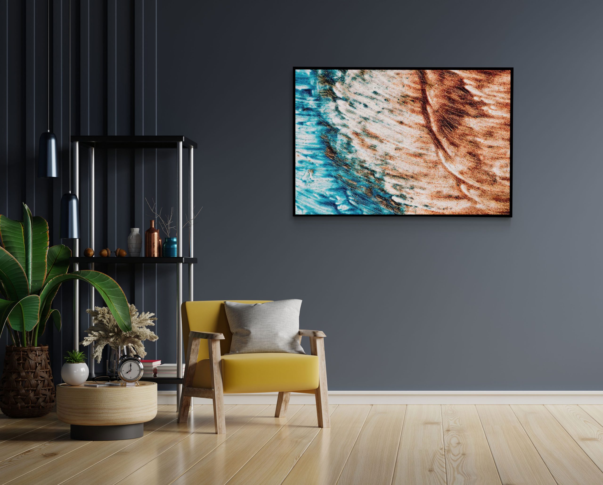 Akoestisch Schilderij Kunst Oranje blauw Rechthoek Horizontaal Template 50 70 horizontaal abstract 93 1 scaled 1