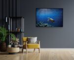 Akoestisch Schilderij Zeeschildpad In Helderblauw Water 01 Rechthoek Horizontaal Template 50 70 horizontaal dieren 30 1 scaled 1