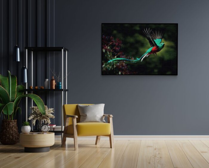 Akoestisch Schilderij Schitterende Vliegende Quetzal Vogel Rechthoek Horizontaal Template 50 70 horizontaal dieren 34 1 scaled 1
