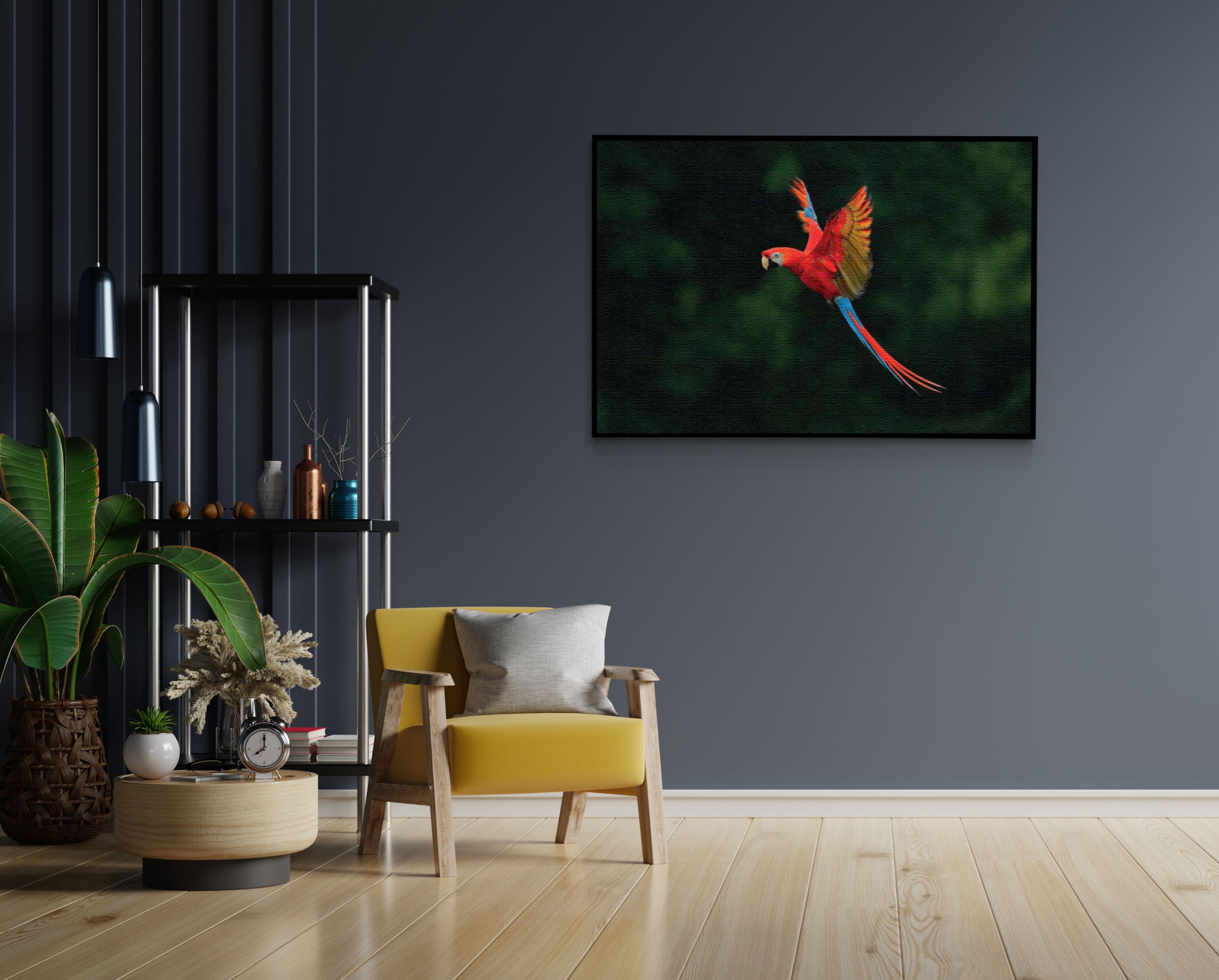 Akoestisch Schilderij Vliegende Ara Vogel Rechthoek Horizontaal Template 50 70 horizontaal dieren 40 1 scaled 1