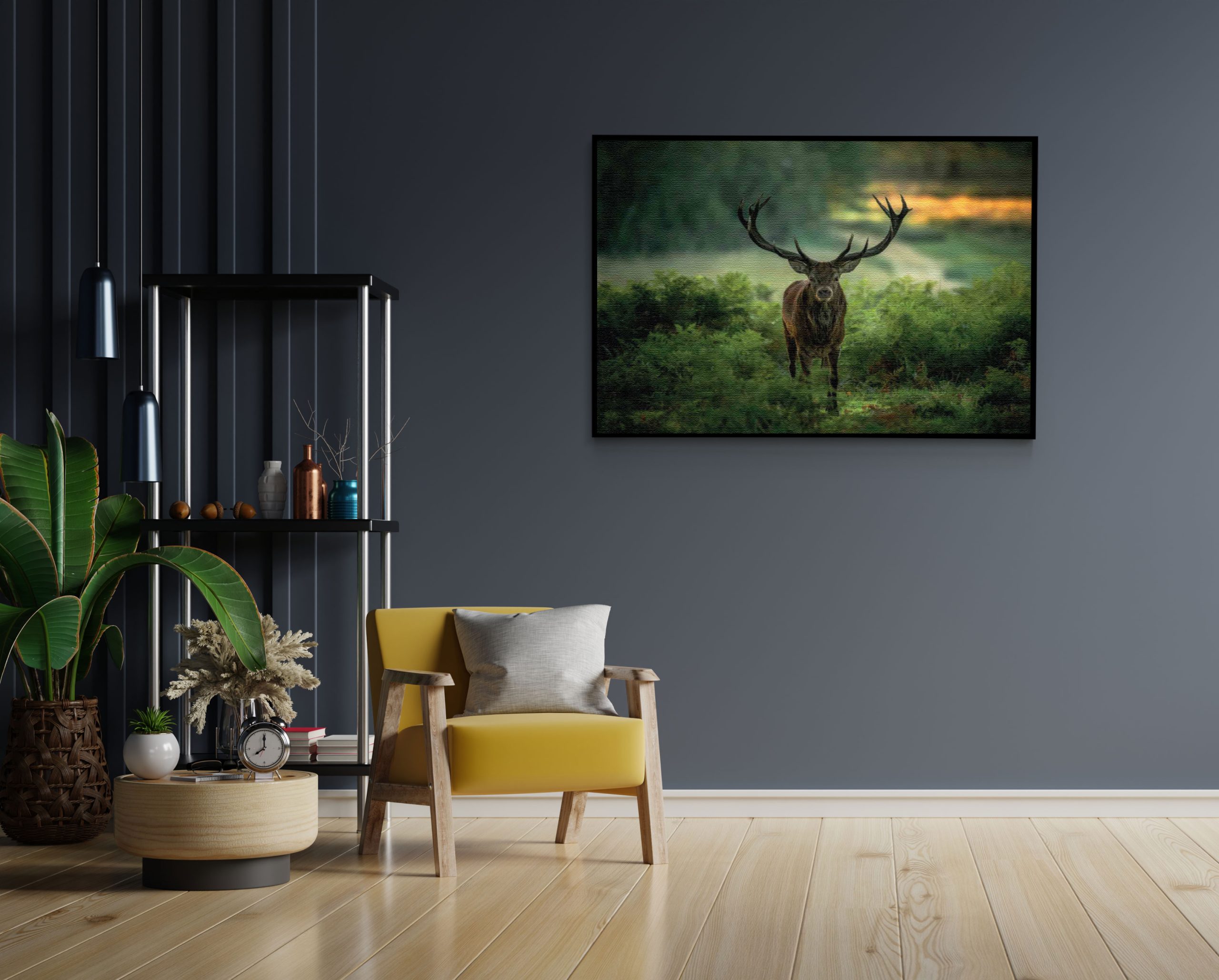 Akoestisch Schilderij Edelhert In Het Bos Rechthoek Horizontaal Template 50 70 horizontaal dieren 45 1 scaled 1