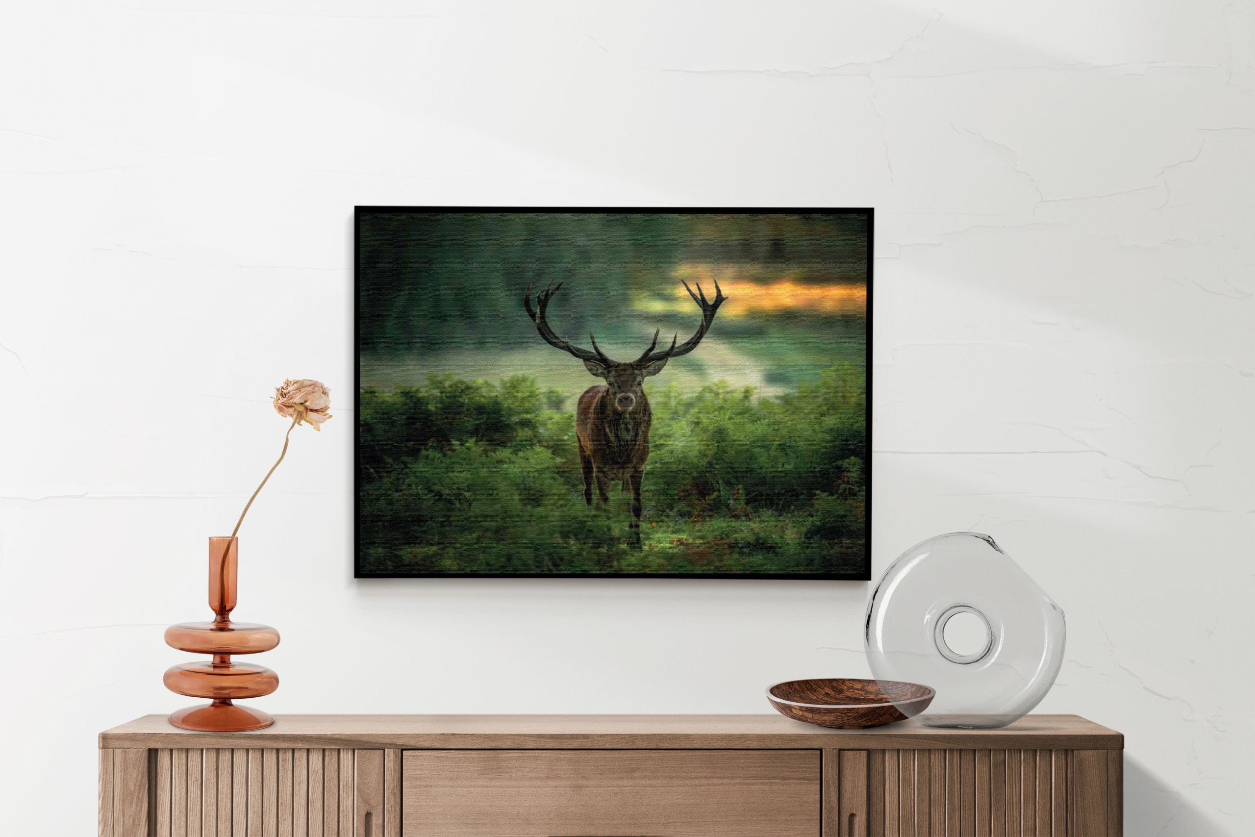 Akoestisch Schilderij Edelhert In Het Bos Rechthoek Horizontaal Template 50 70 horizontaal dieren 45 2 scaled 1