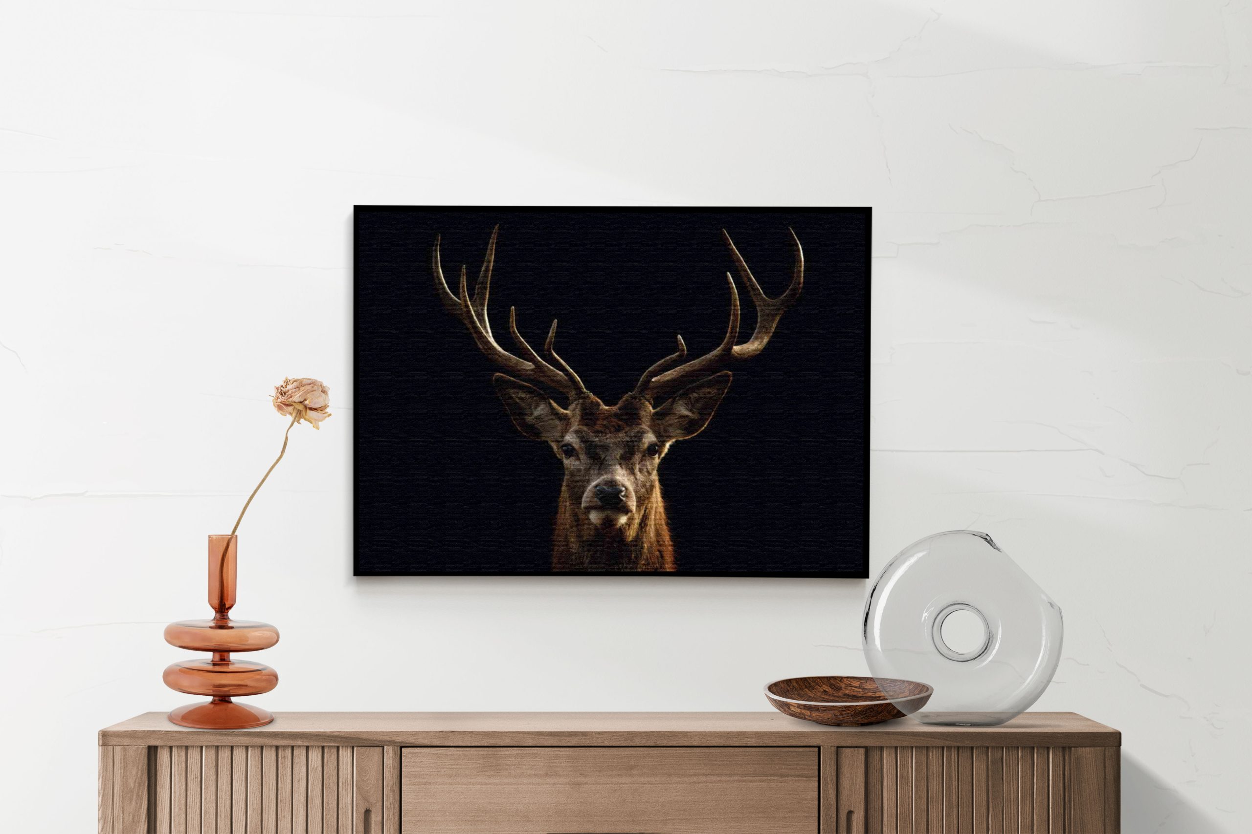Akoestisch Schilderij Edelhert Met Zwarte Achtergrond Rechthoek Horizontaal Template 50 70 horizontaal dieren 54 2 scaled 1
